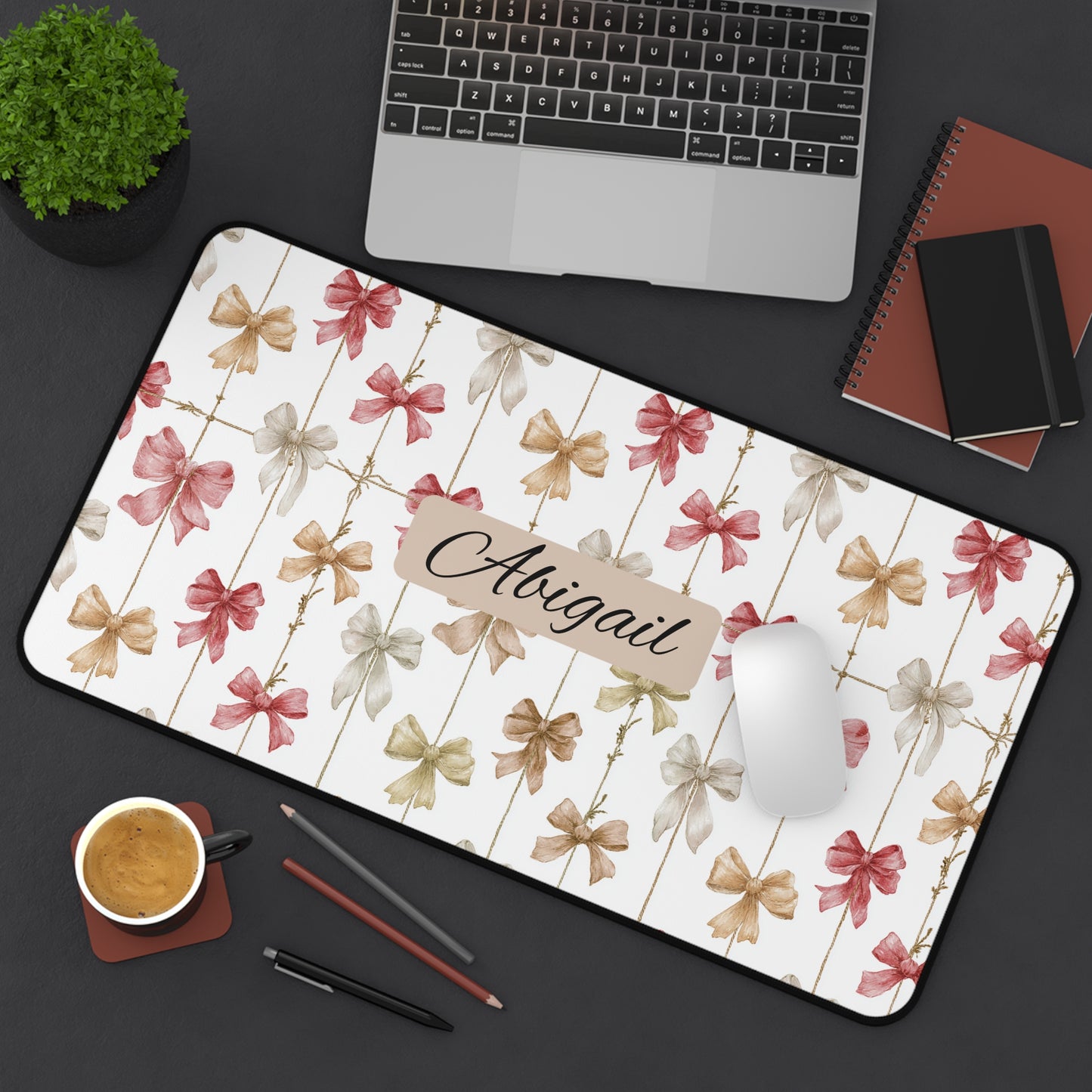 Personalized Floral Desk Mat | Custom Office Decor, Gift for Coworkers, Home Office Essentials, Student Workspace, Mother's Day Gift