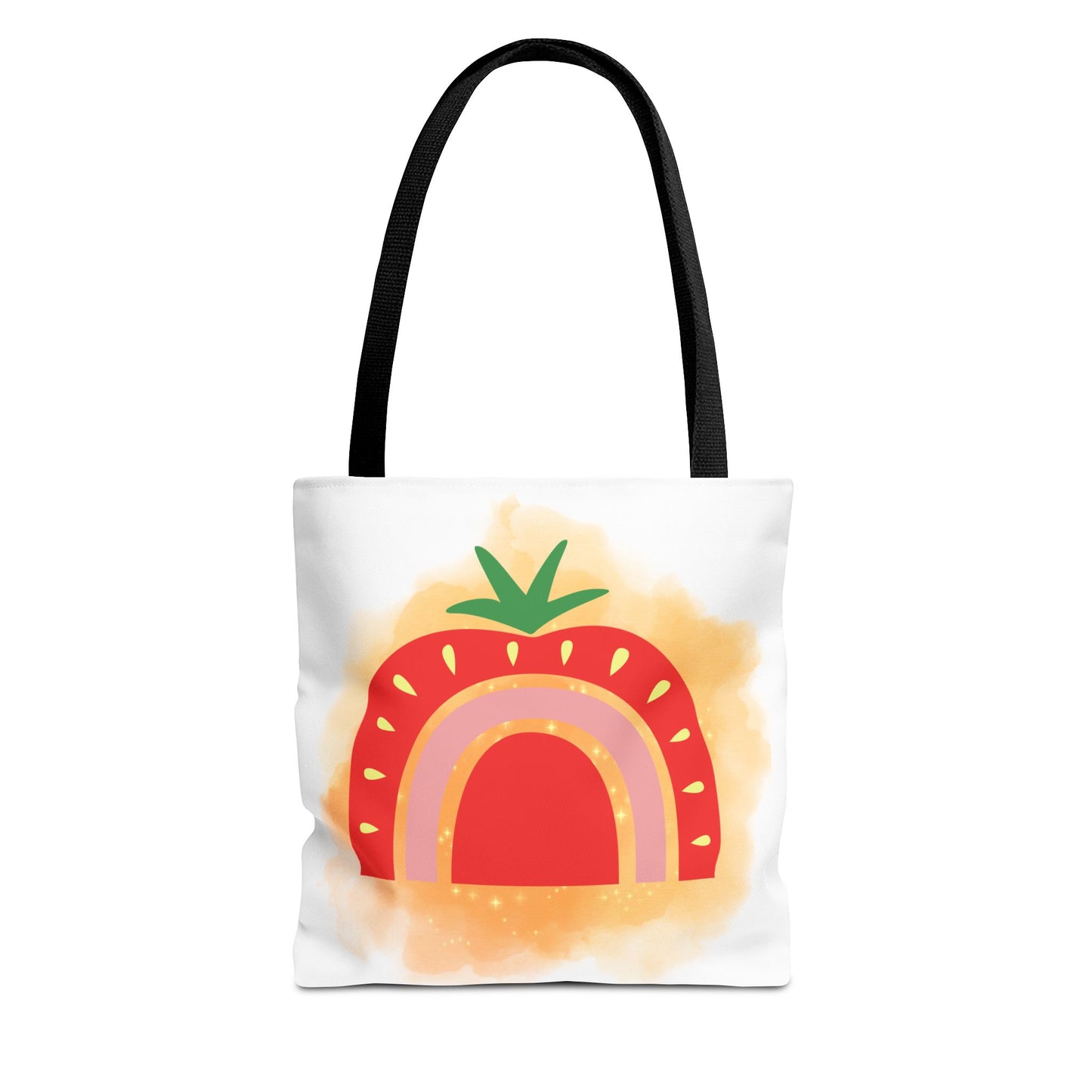 Strawberry Rainbow Tote Bag – Cute Fruit Watercolor AOP Tote