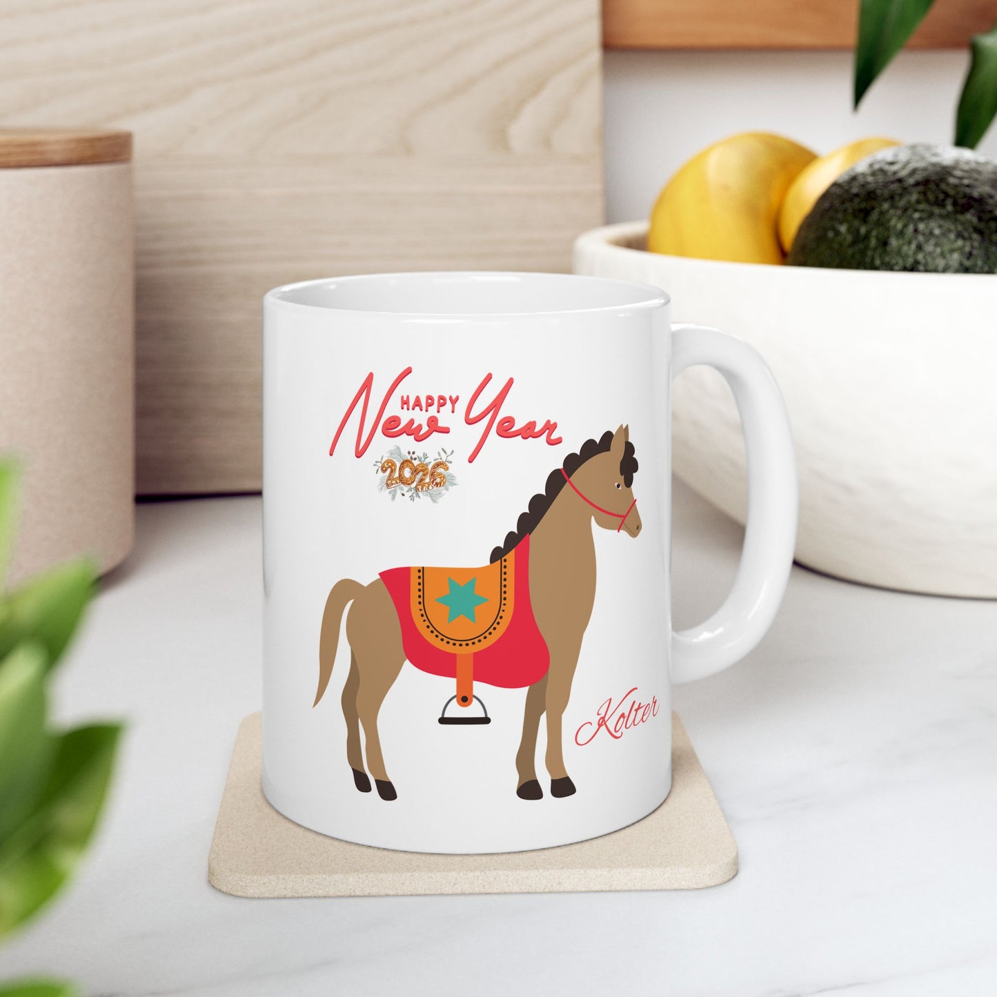 Horse Lover Ceramic Mug – Cute Pony Illustration, 'Nature Is My Shelter' Coffee Cup (11oz/15oz)