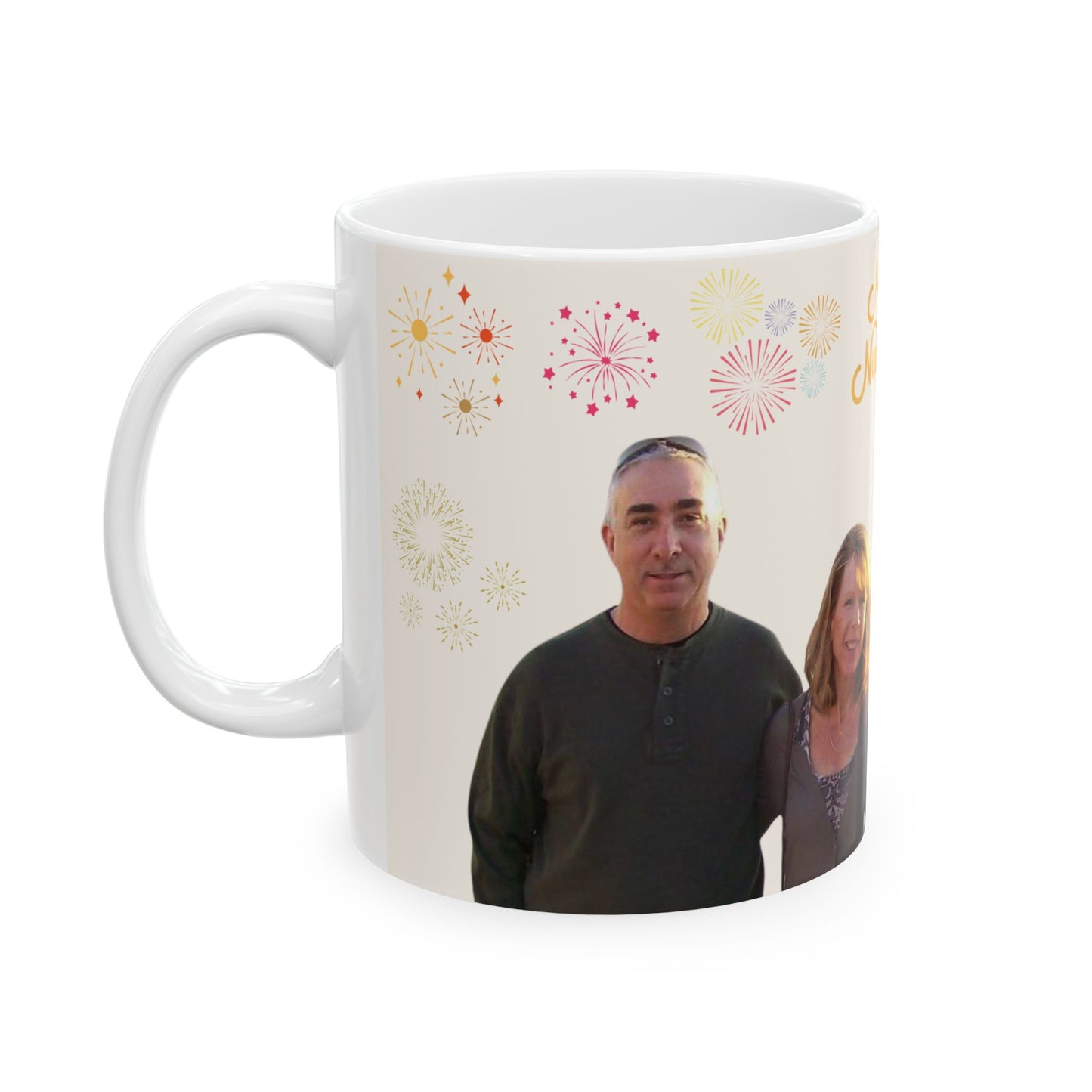 Happy New Year 2026 Photo Ceramic Mug — Personalized Family New Year Coffee Cup (11oz/15oz)