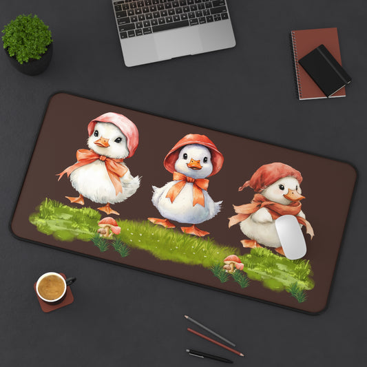Charming Ducklings Desk Mat - Cute Office Decor, Gamer Pad, Gift for Friends, Animal Lover, Home Workspace