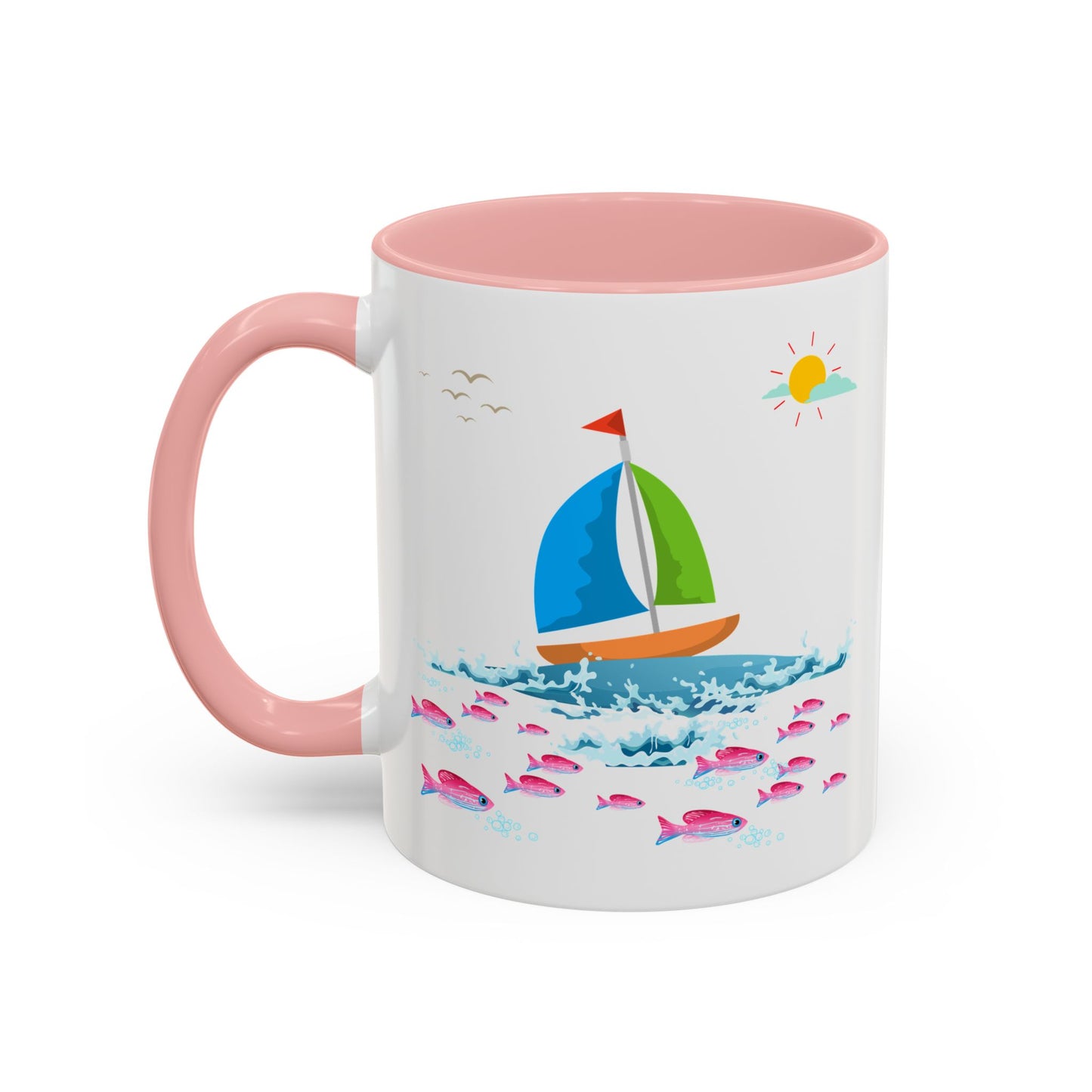Sailboat and Red fish Coffee Mug