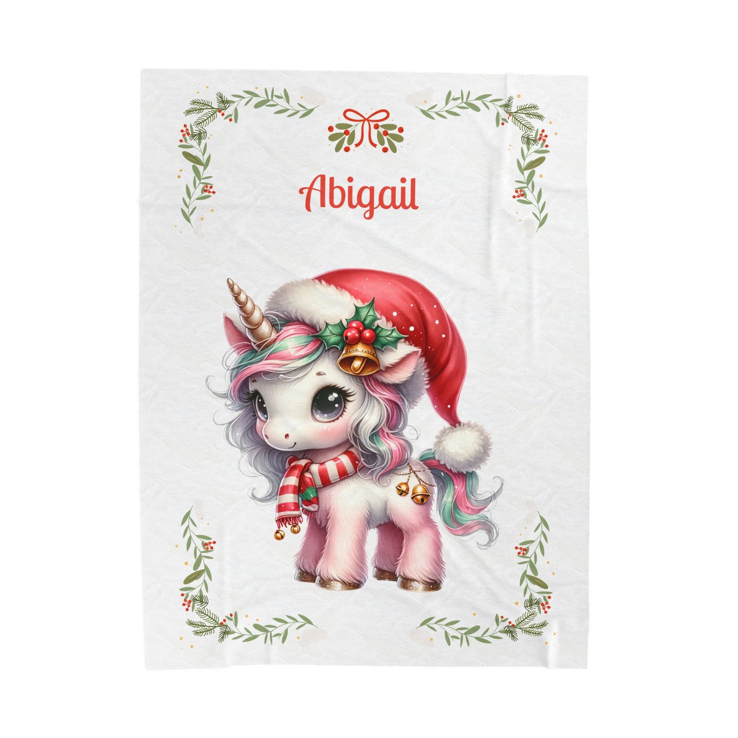 Personalized Unicorn Plush Blanket | Cozy Velveteen Throw | Child's Gift | Holiday Decor | Custom Name Blanket, Nursery Accessory, [...]