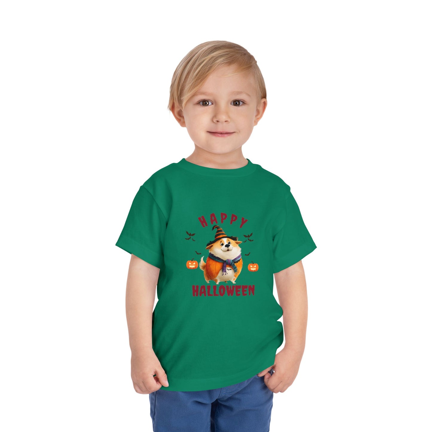 Happy Halloween Toddler Tee, Cute Halloween Shirt, Kids Costume Shirt, Toddler Short Sleeve Top, Halloween Apparel for Kids