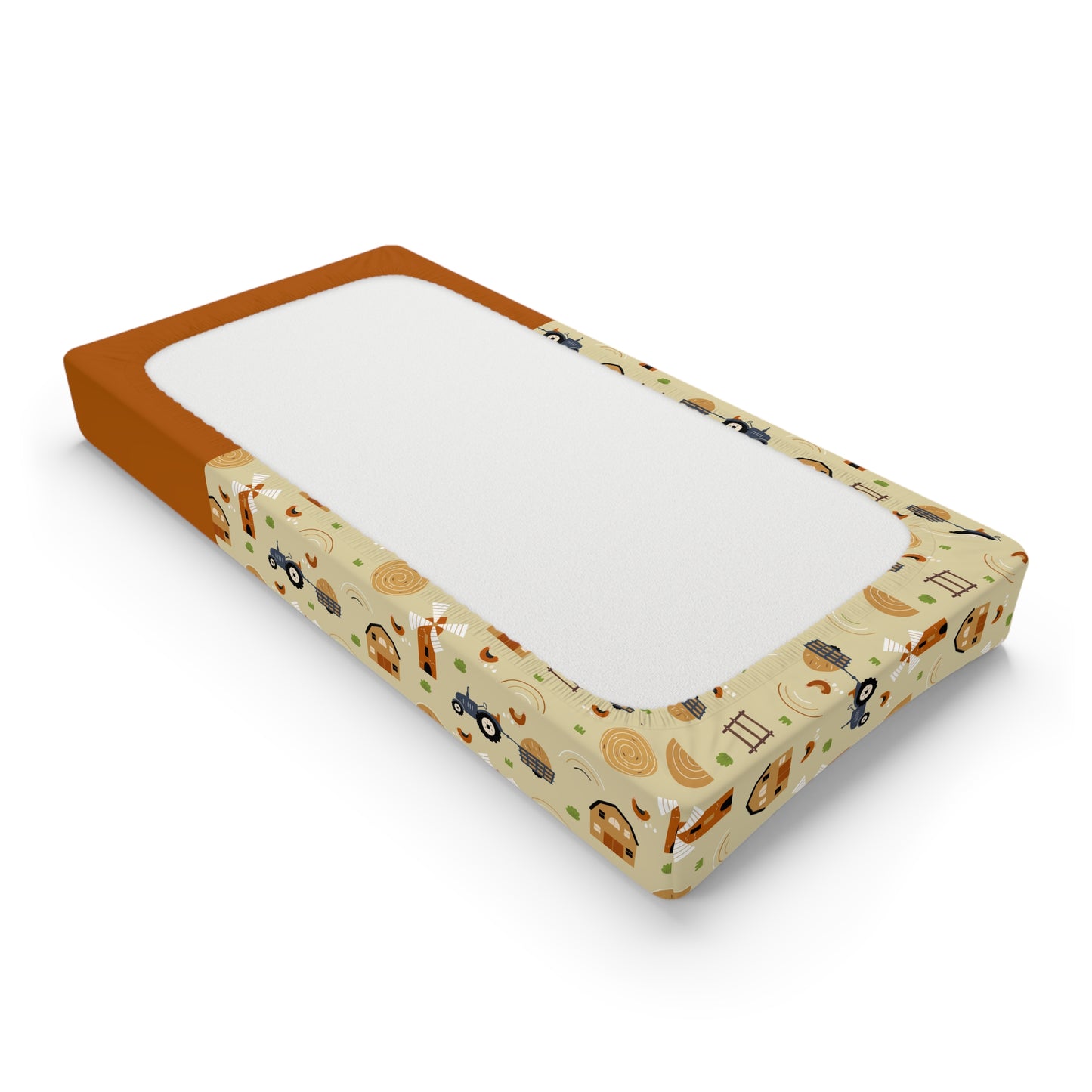Changing Pad Cover — Neutral Woodland Adventure Pattern (Personalized Name Option)