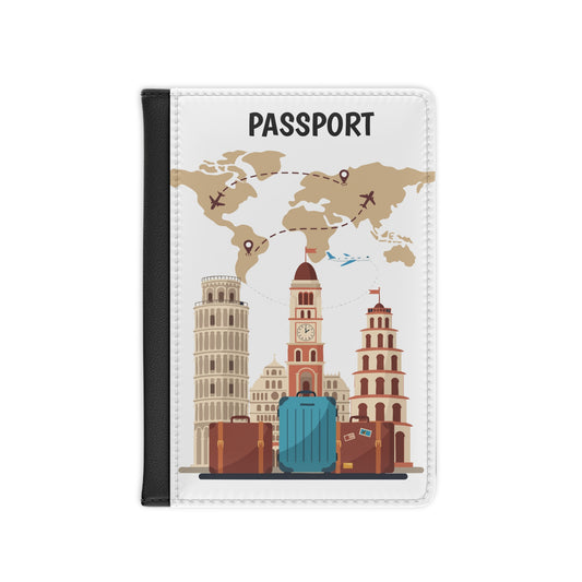 Travel Passport Cover – World Map & Landmarks Luggage Design