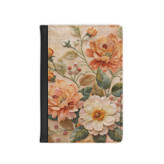 Floral Vintage Passport Cover — Watercolor Rose Travel Passport Holder