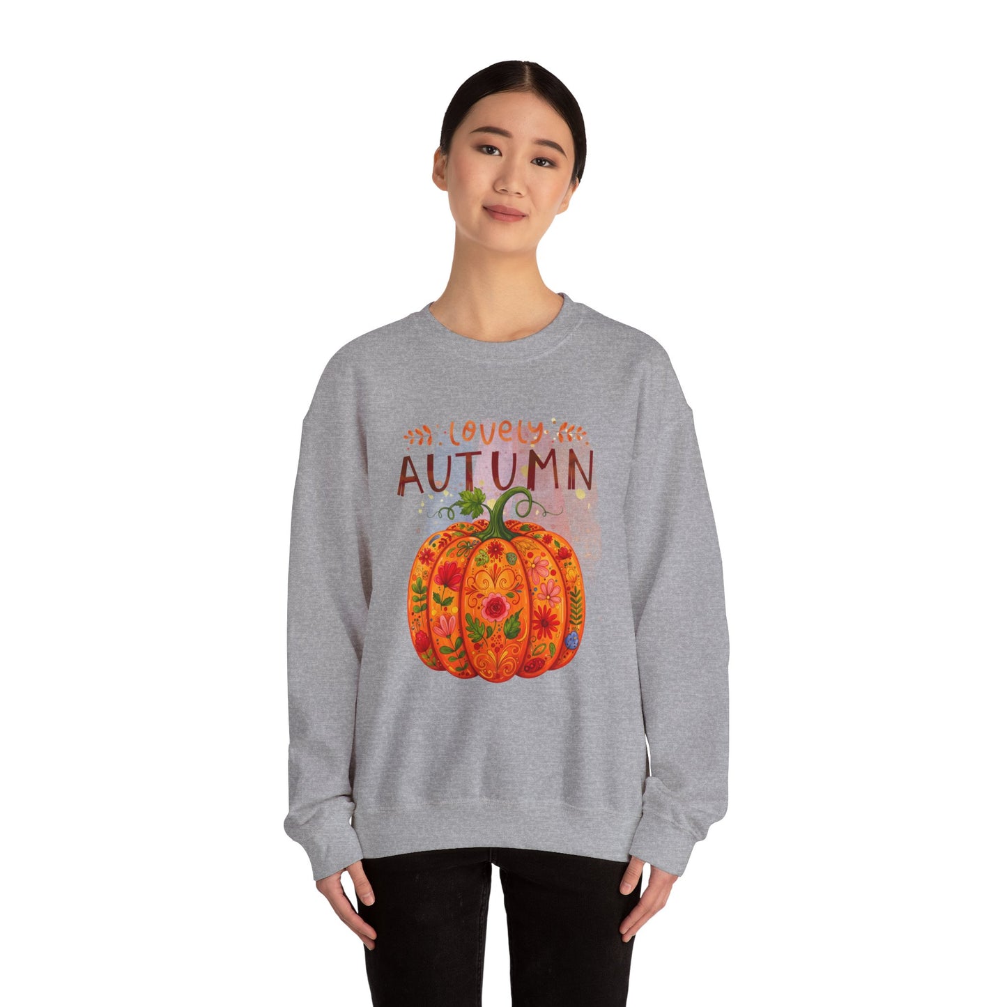 Cozy Autumn Sweatshirt, Fall Apparel, Pumpkin Crewneck, Unisex Sweater, Perfect for Thanksgiving, Seasonal Clothing