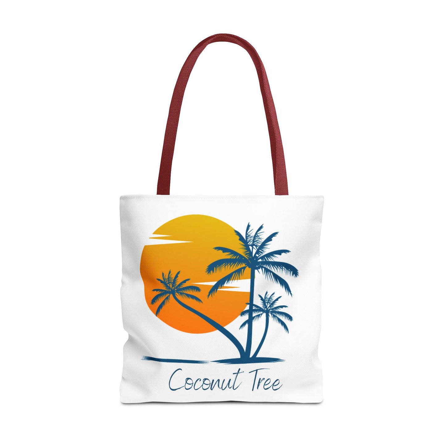 Coconut Tree Tote Bag — Tropical Sunset Beach Canvas Tote