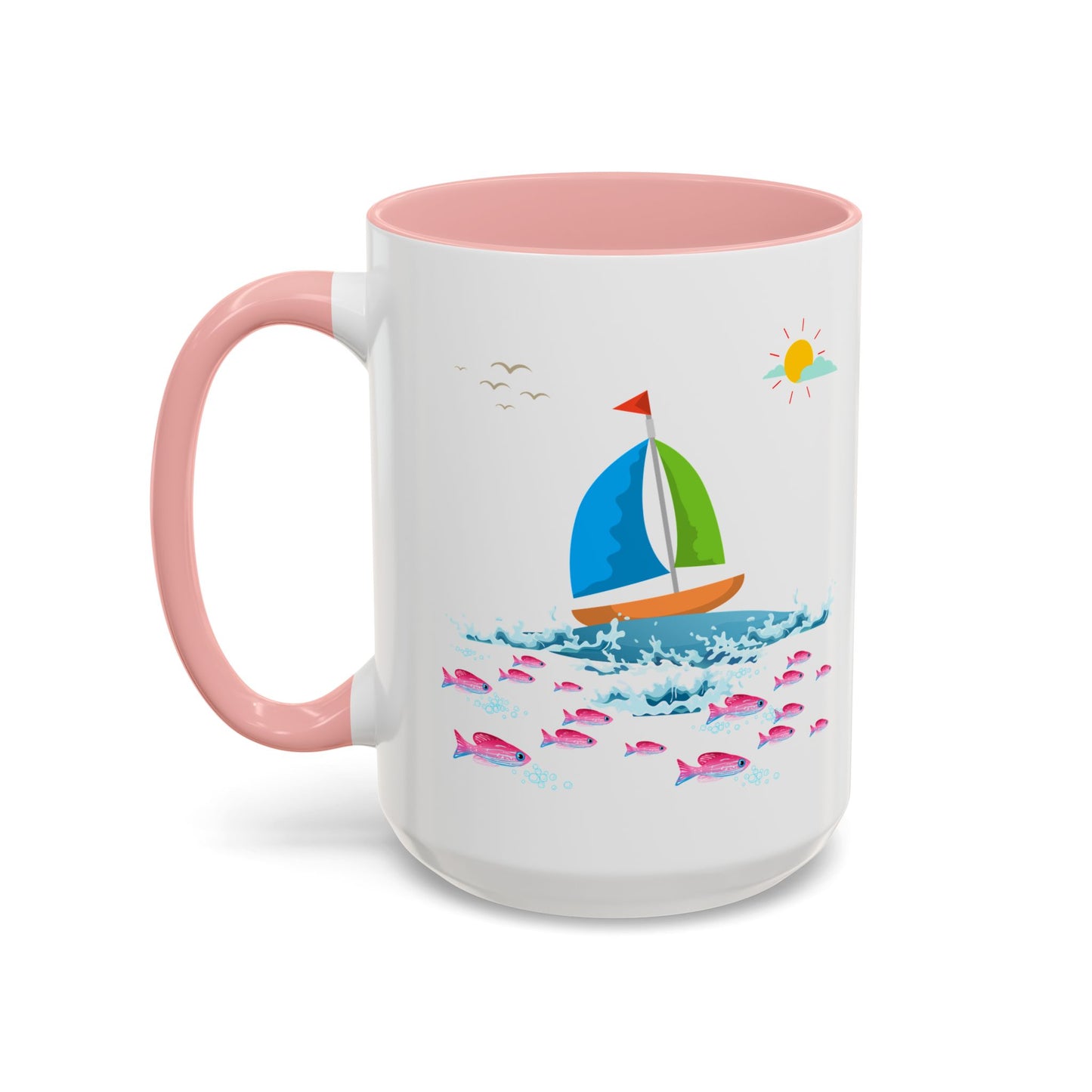 Sailboat and Red fish Coffee Mug