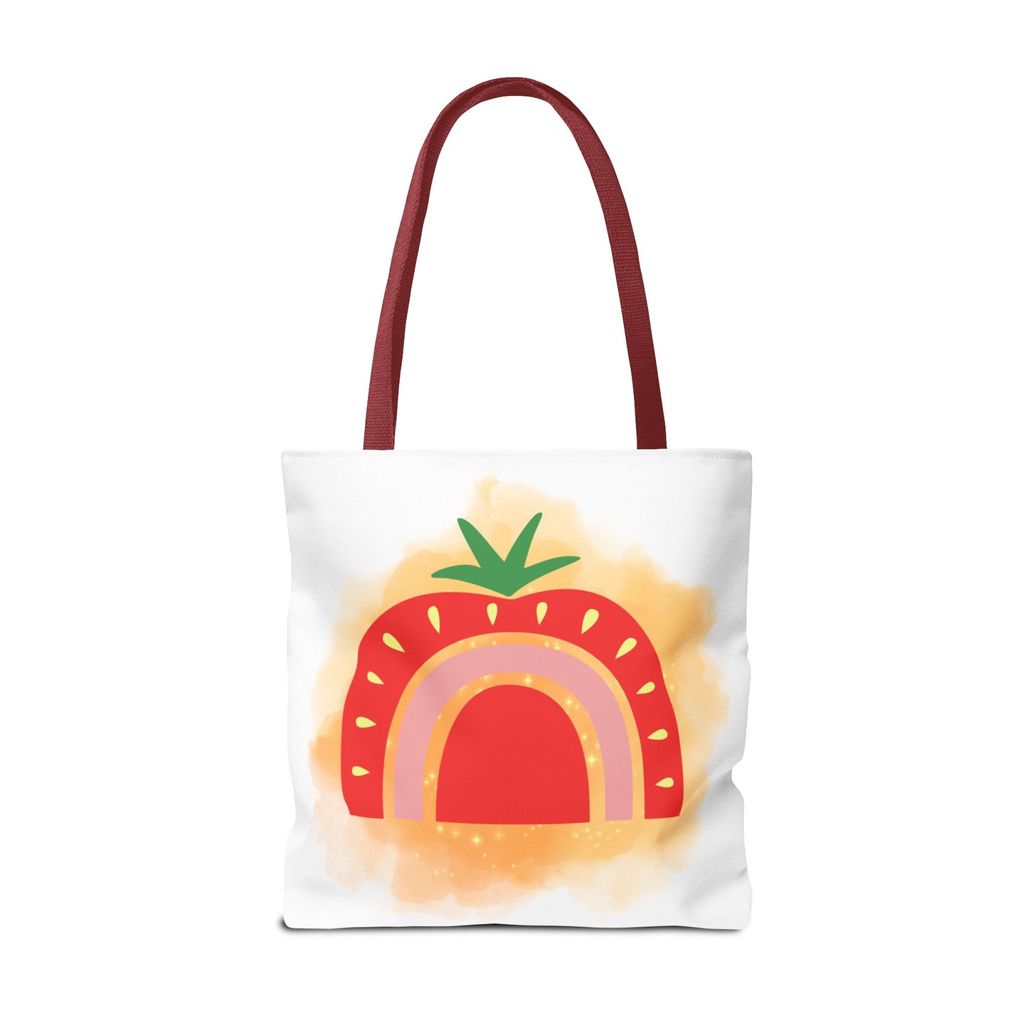 Strawberry Rainbow Tote Bag – Cute Fruit Watercolor AOP Tote