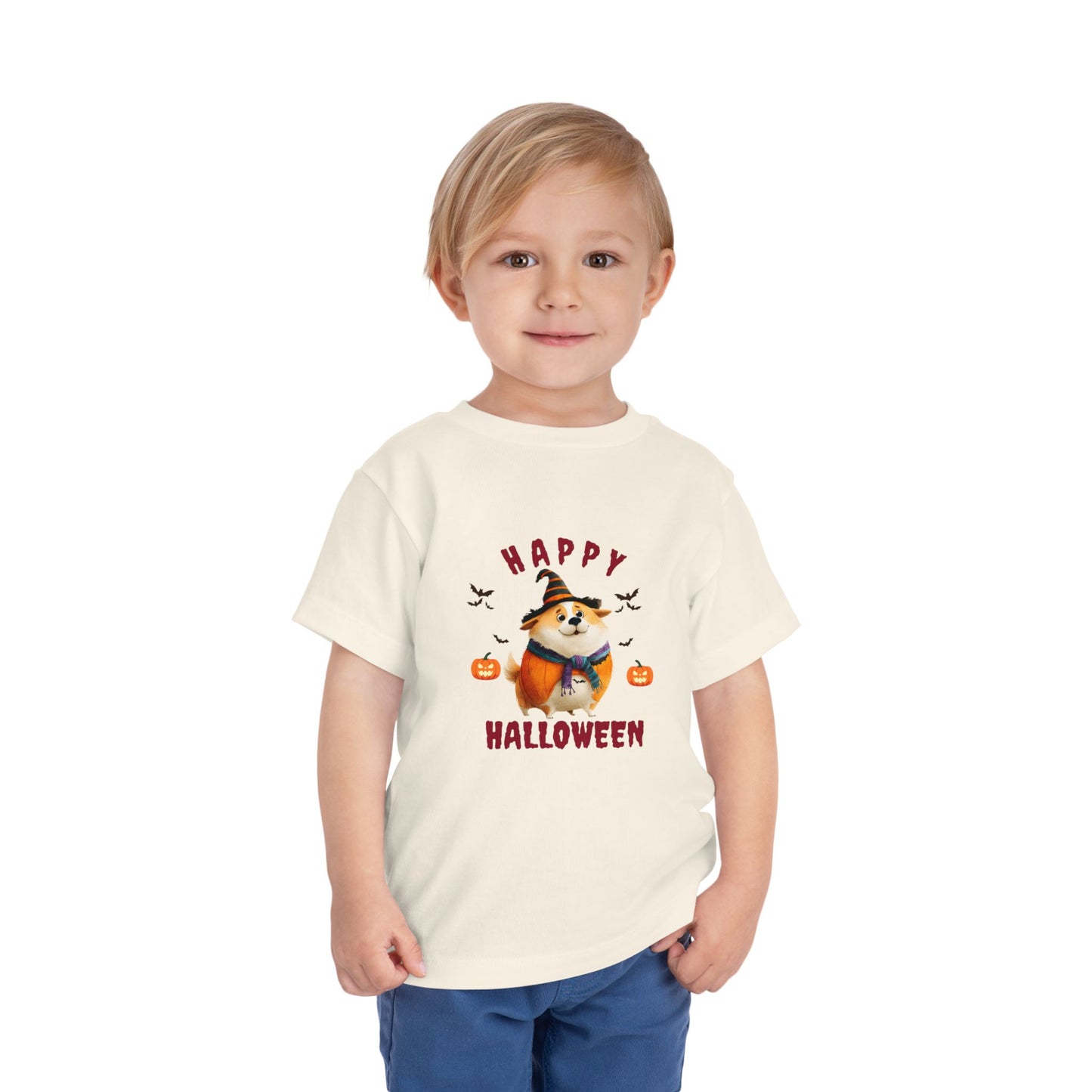 Happy Halloween Toddler Tee, Cute Halloween Shirt, Kids Costume Shirt, Toddler Short Sleeve Top, Halloween Apparel for Kids