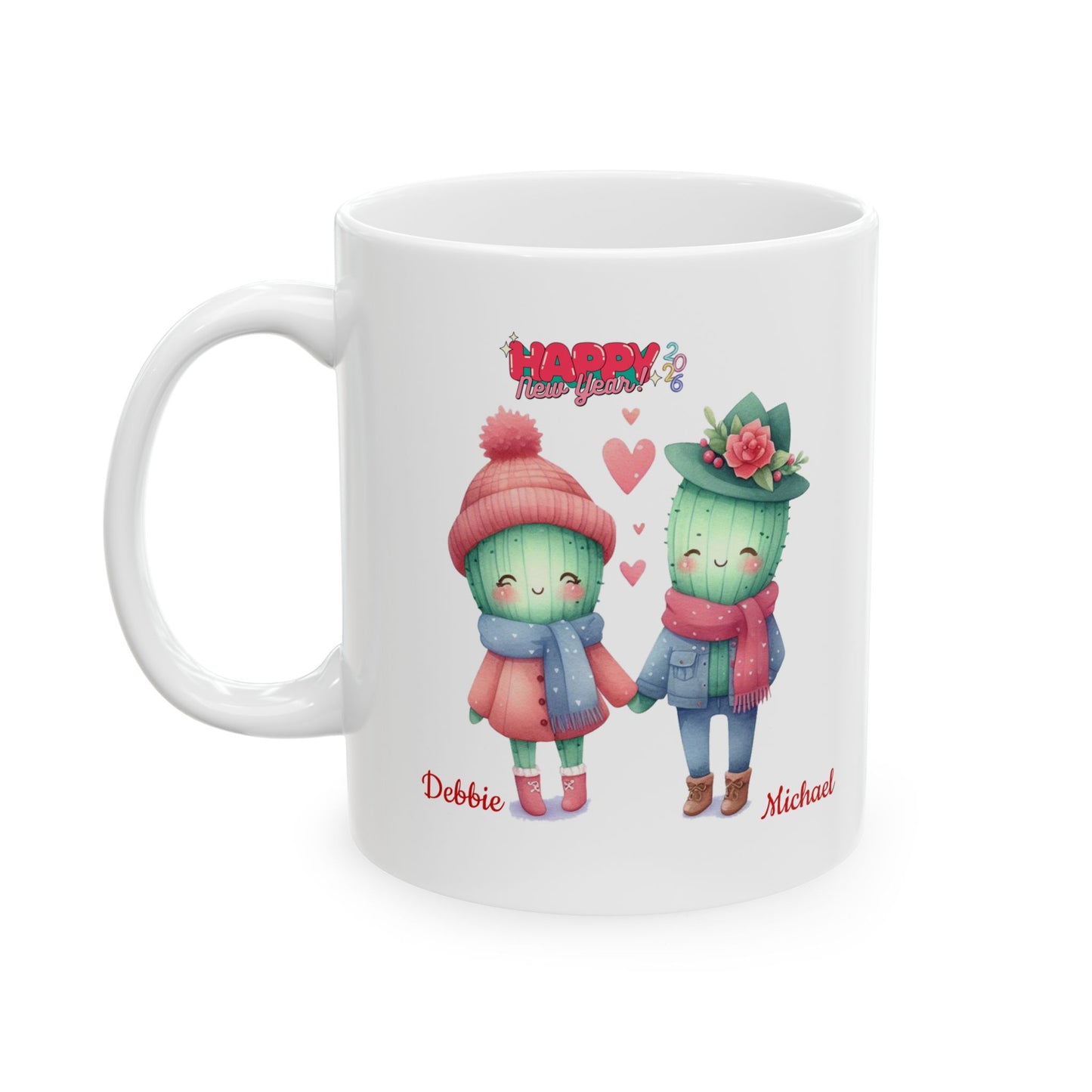 Cute Gardening Frog Ceramic Mug — Personalized Name Coffee Cup (11oz, 15oz)