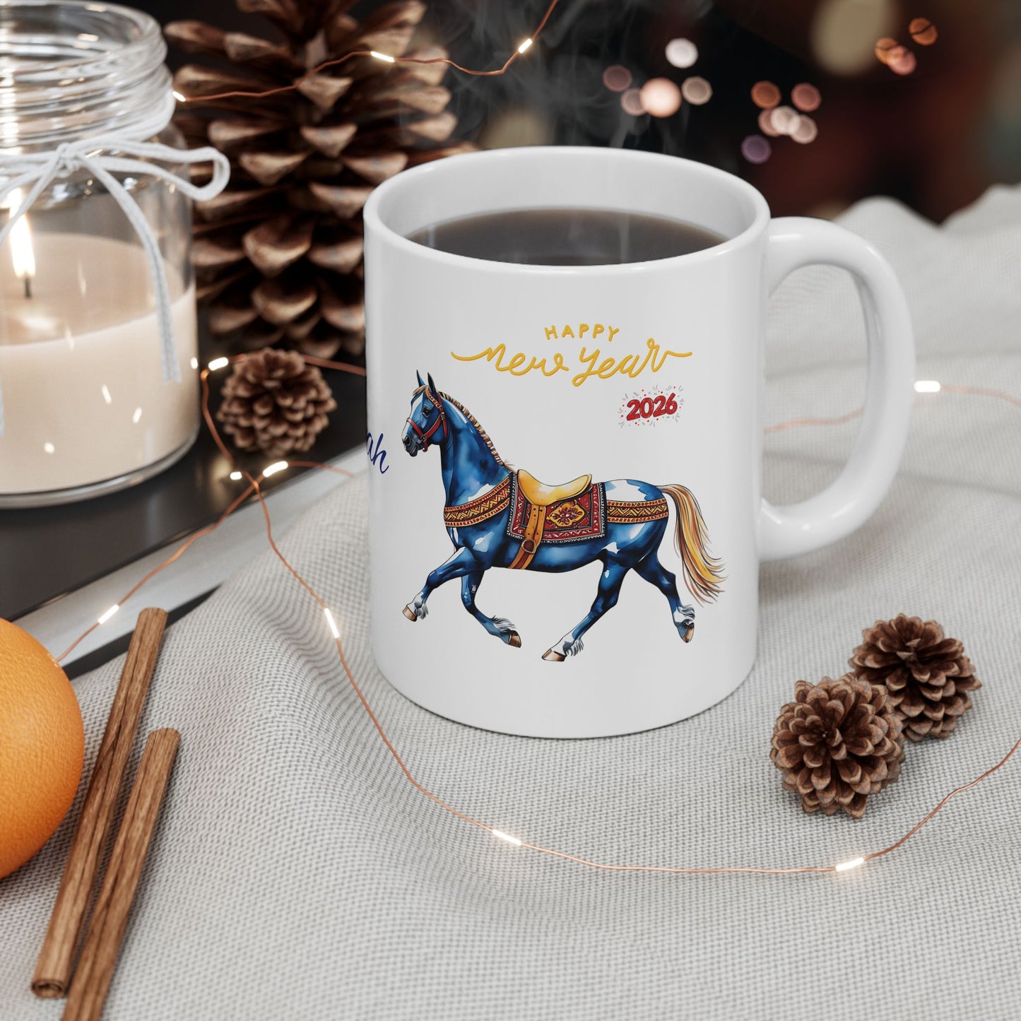 Personalized Horse Name Mug — "Azaiah" Ceramic Coffee Cup (11oz, 15oz)