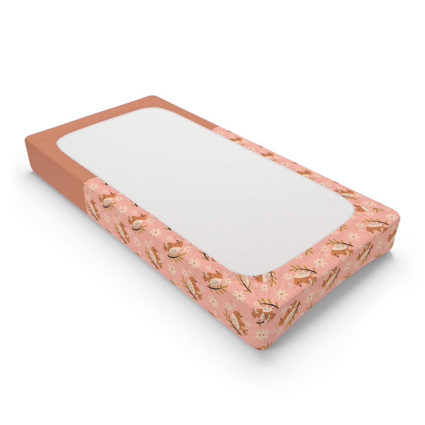 Floral Fawn Baby Changing Pad Cover — Personalized Nursery Changing Mat