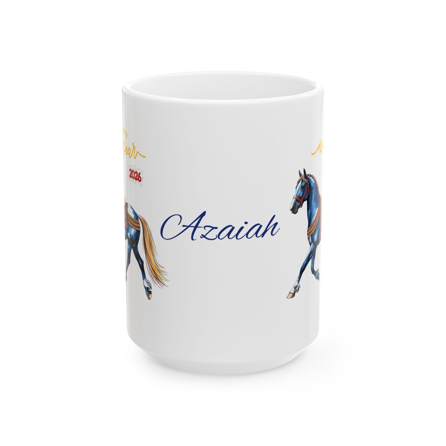 Personalized Horse Name Mug — "Azaiah" Ceramic Coffee Cup (11oz, 15oz)