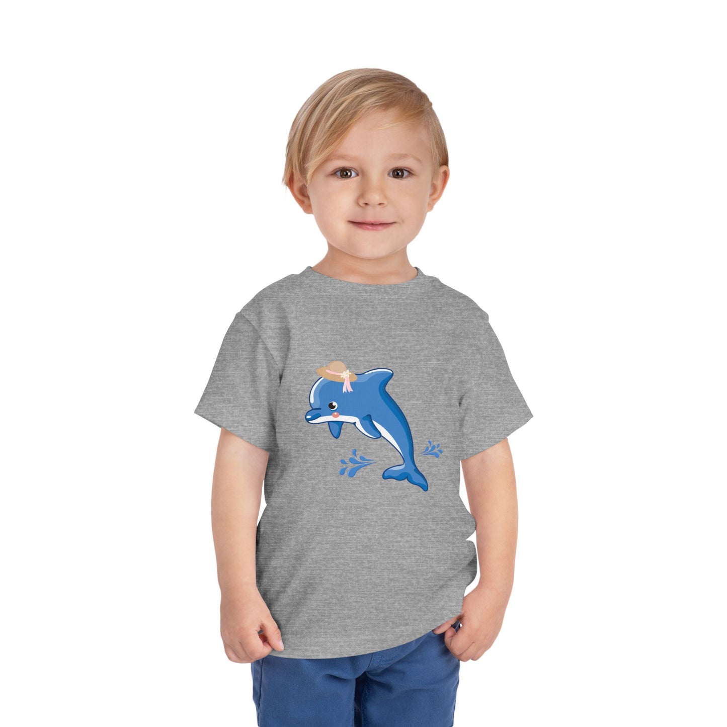 Adorable Dolphin Toddler Tee, Cute Kid's T-Shirt, Summer Outfit, Beach Day Apparel, Gift for Toddlers, Fun Children's Clothing