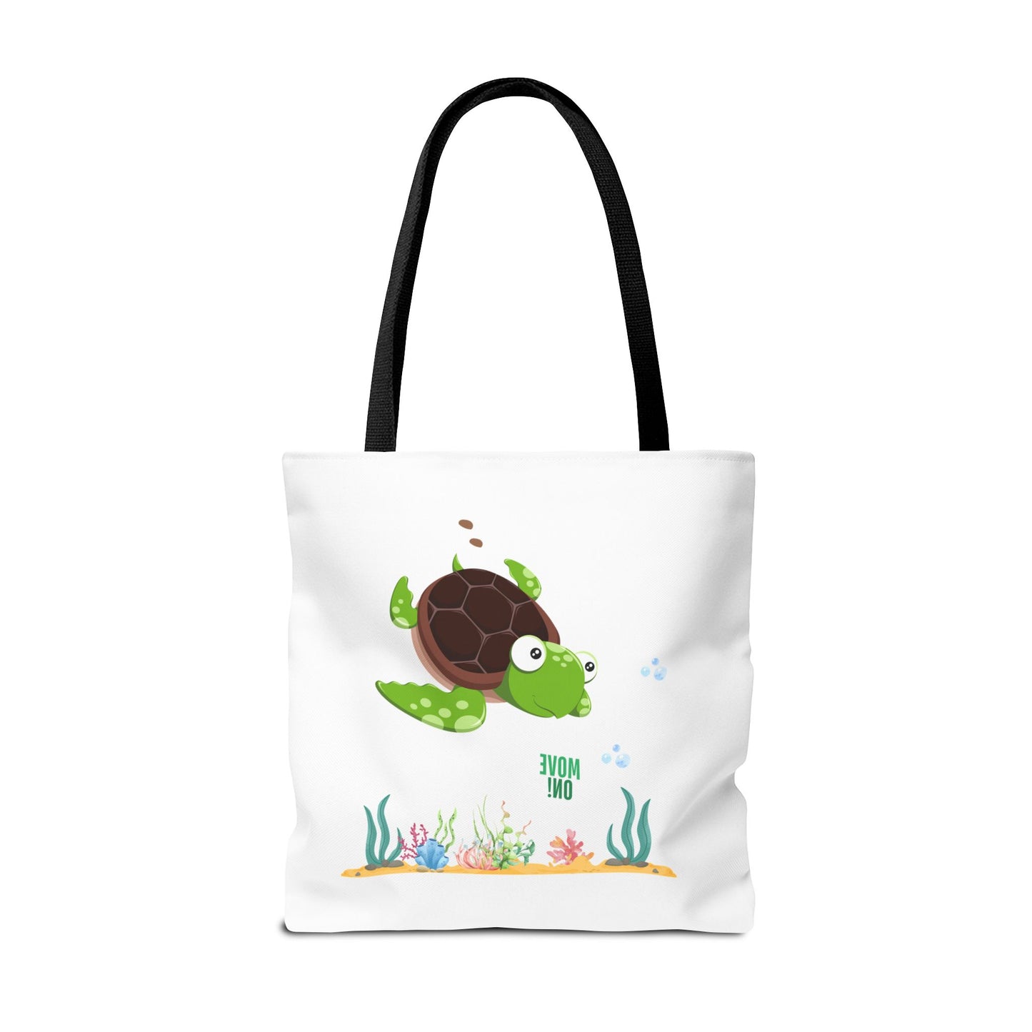 Turtle with seaweed and bubble Tote Bag