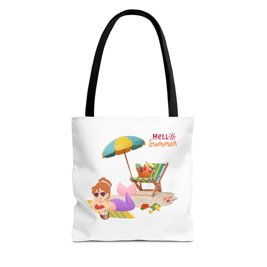 Mermaid lounging on a beach towel Tote Bag