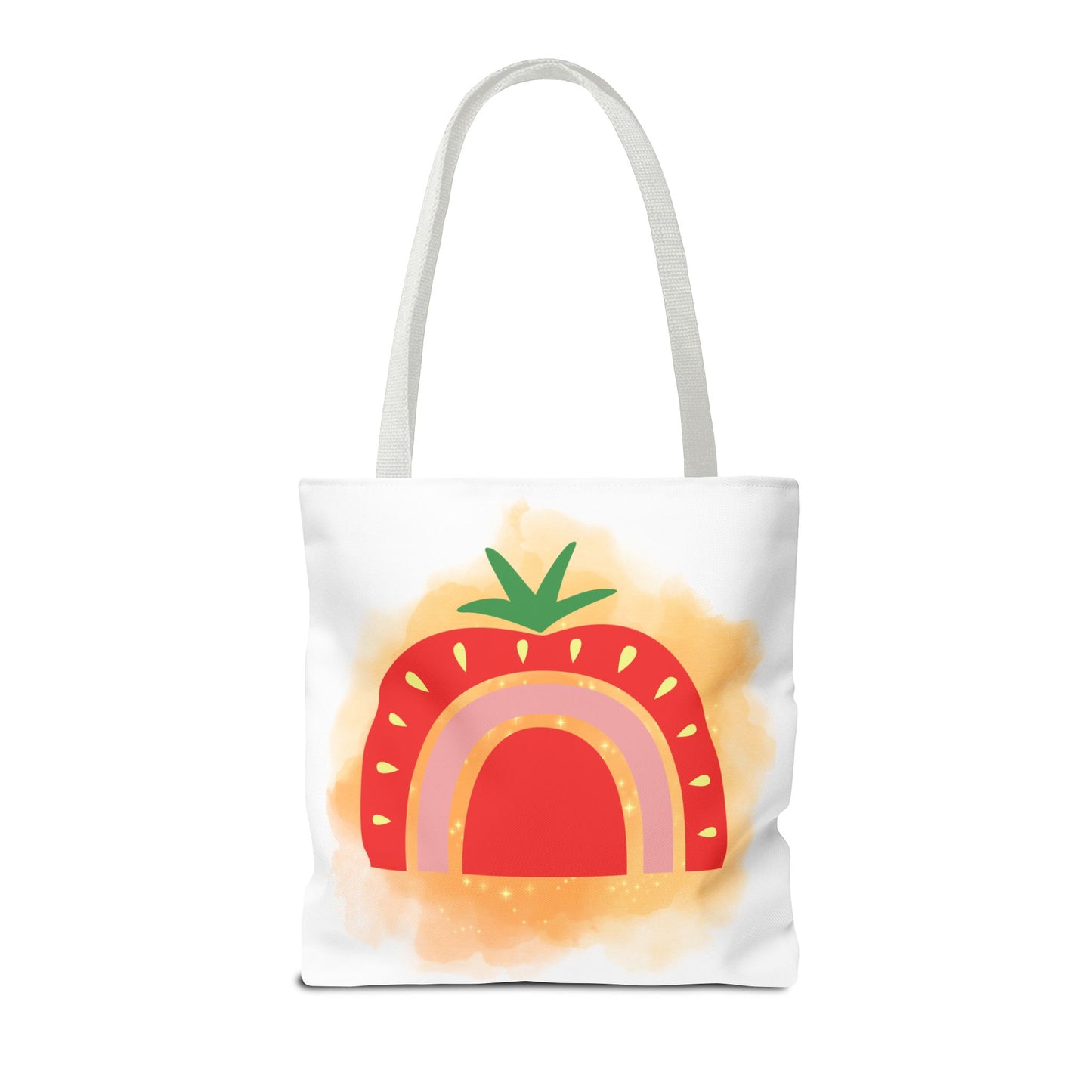 Strawberry Rainbow Tote Bag – Cute Fruit Watercolor AOP Tote