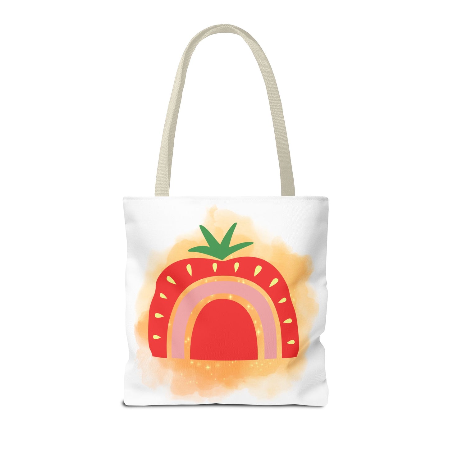Strawberry Rainbow Tote Bag – Cute Fruit Watercolor AOP Tote