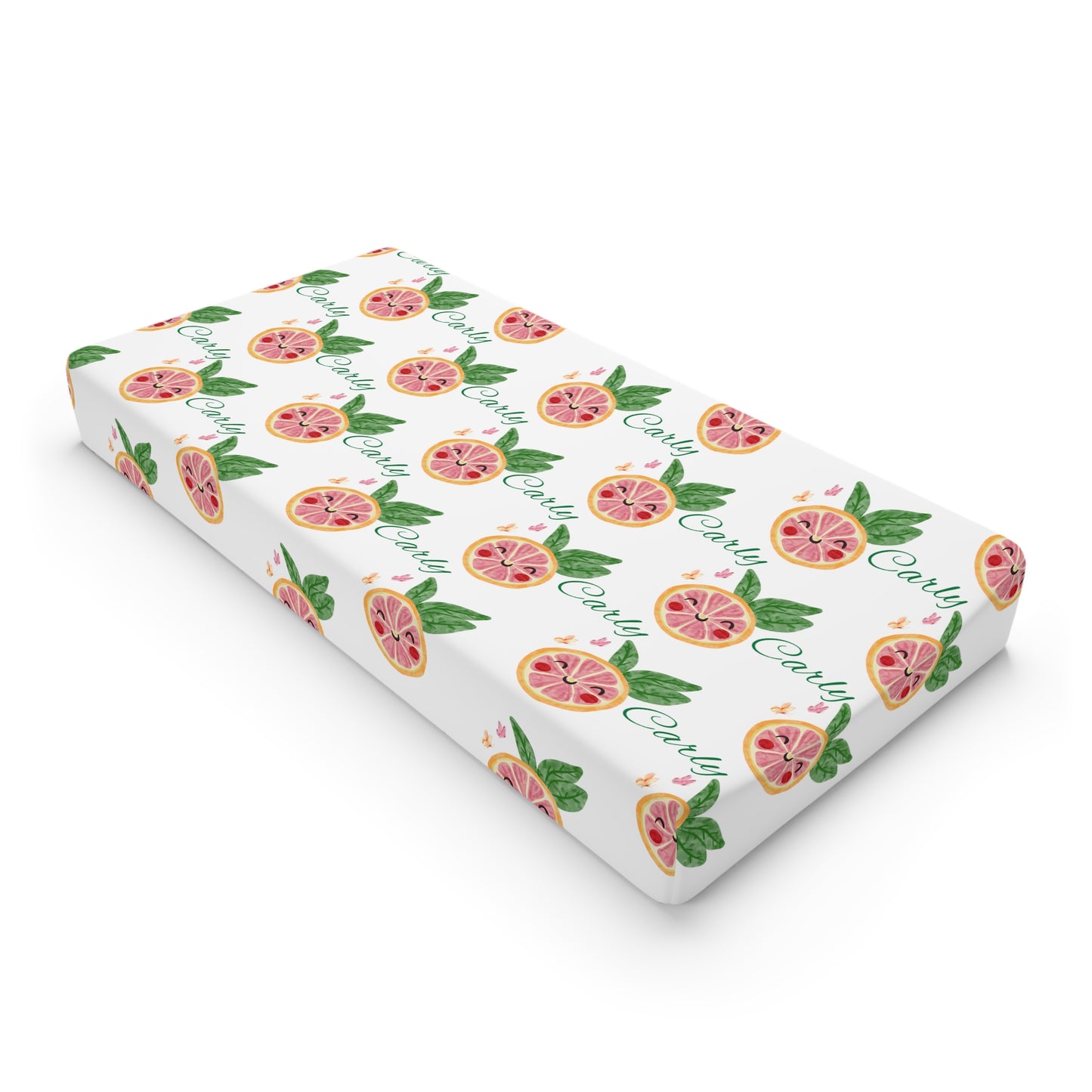 Changing Pad Cover — Pink Grapefruit Pattern for Nursery