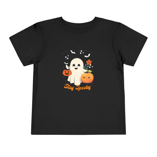 Toddler Halloween Tee - Adorable Ghost and Pumpkin Design, Perfect for Fall Festivities, Trick-or-Treating, Kids' Parties, and Everyday Wear
