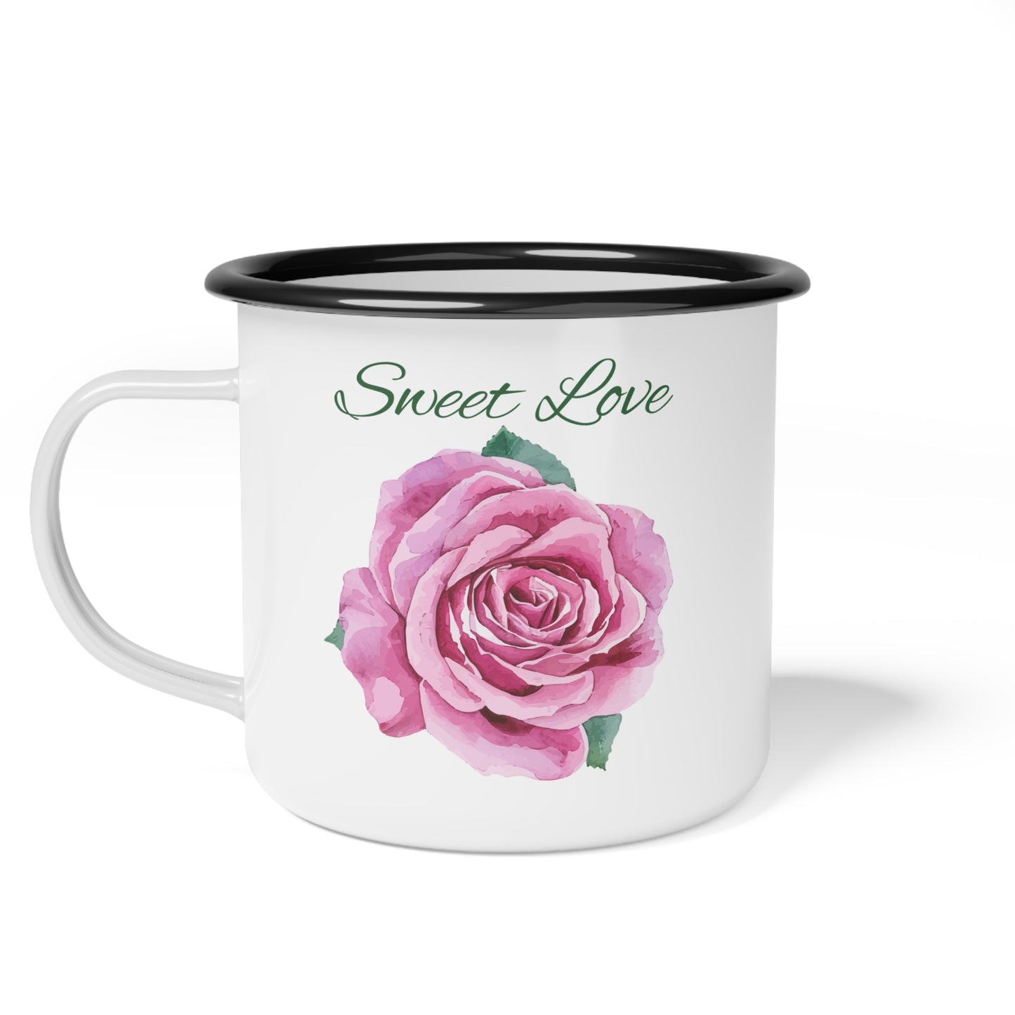 Sweet Love Rose Enamel Camp Cup