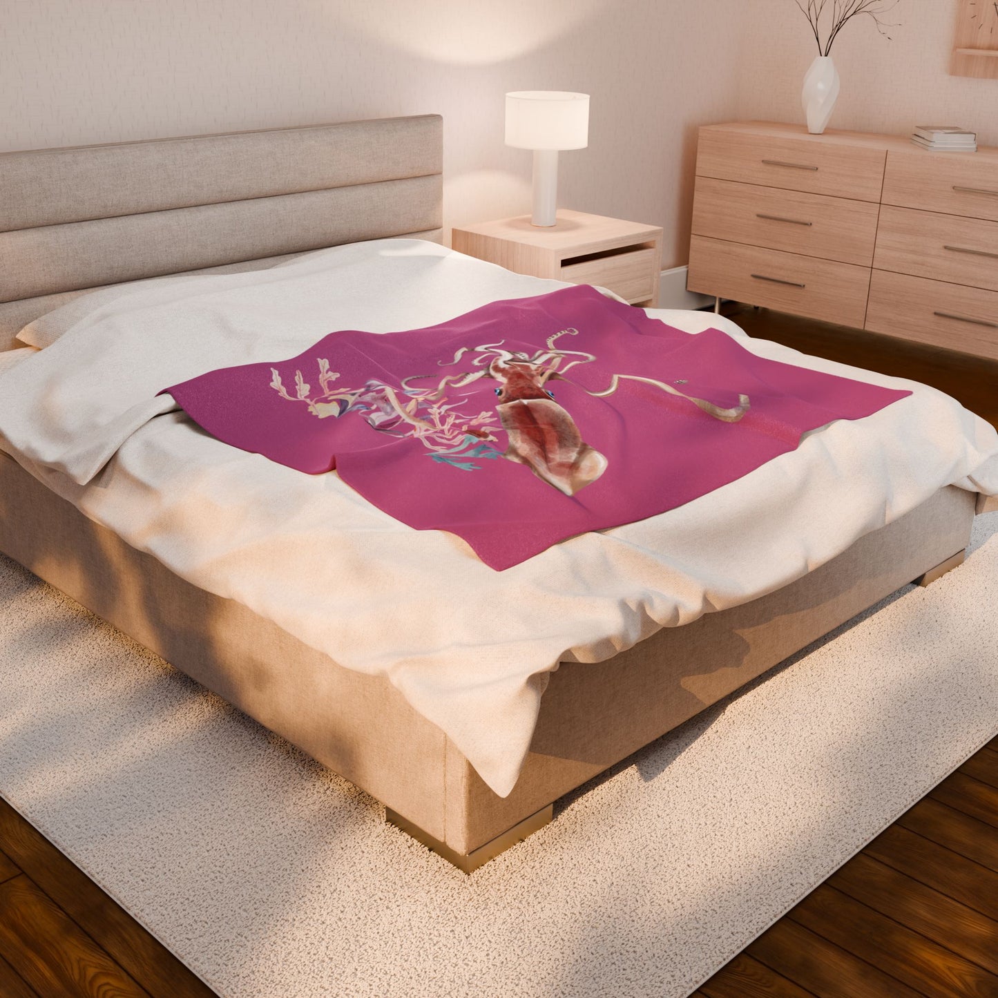 Squid dance of tentacles and translucence Velveteen Plush Blanket