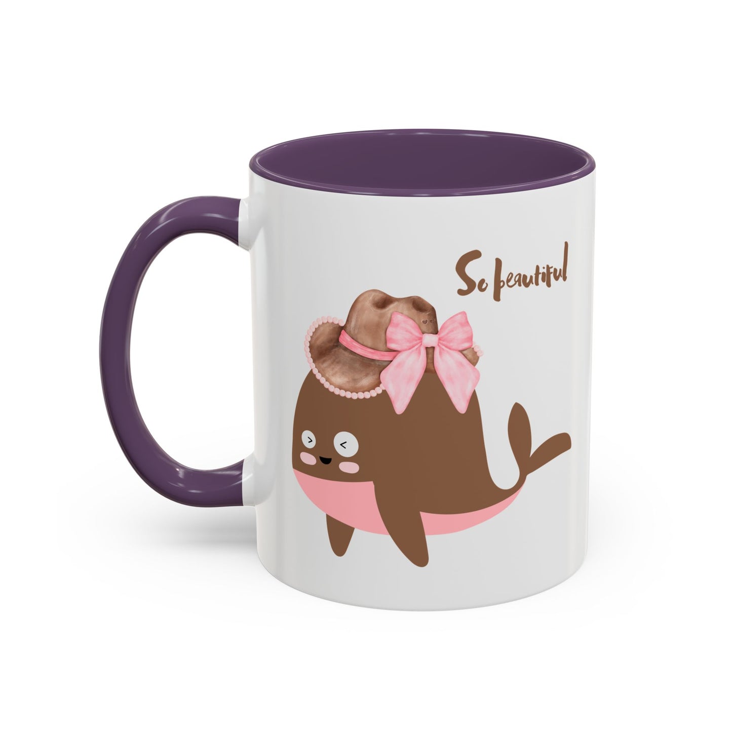Whale wearing a cowboy hat with a pink bow Coffee Mug