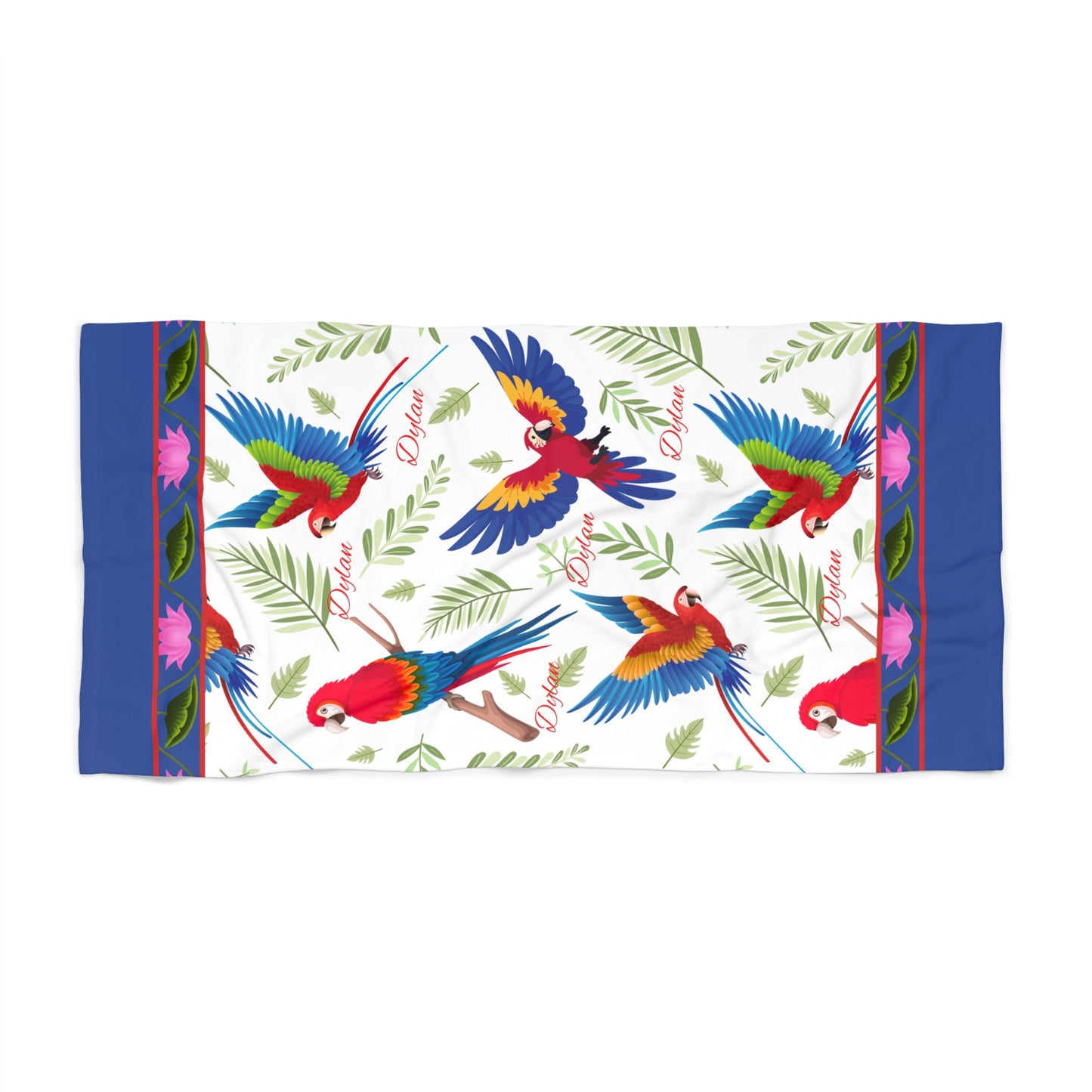 Macaw Paradise Beach Towel – Tropical Parrot Print, Vibrant Summer Pool & Travel Towel