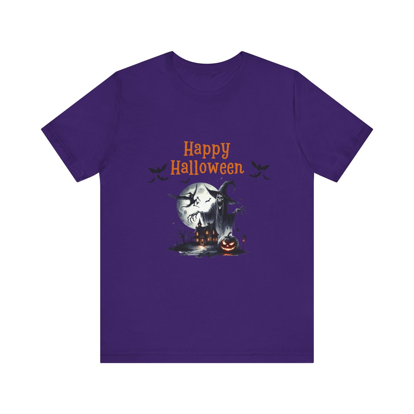 Happy Halloween Unisex Tee, Spooky T-Shirt, Halloween Gift, Fall Wardrobe Essential, Ghosts and Ghouls Vibe
