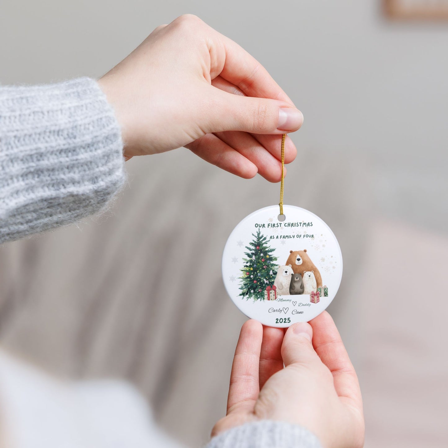 Personalized Family Christmas Ornament, Custom Holiday Decor, NEW Family Tradition, Keepsake Gift, Tree Decoration, 2025