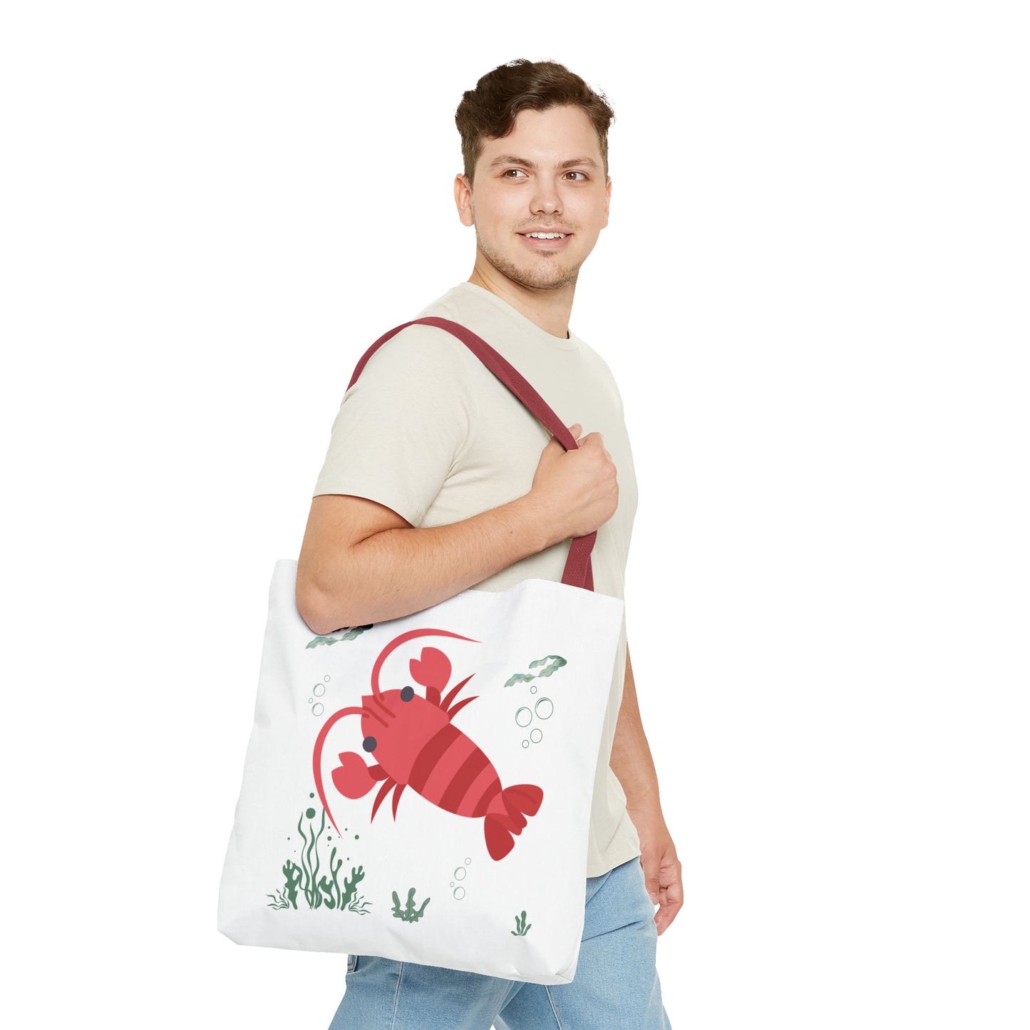 Red crayfish in an aquatic environment Tote Bag