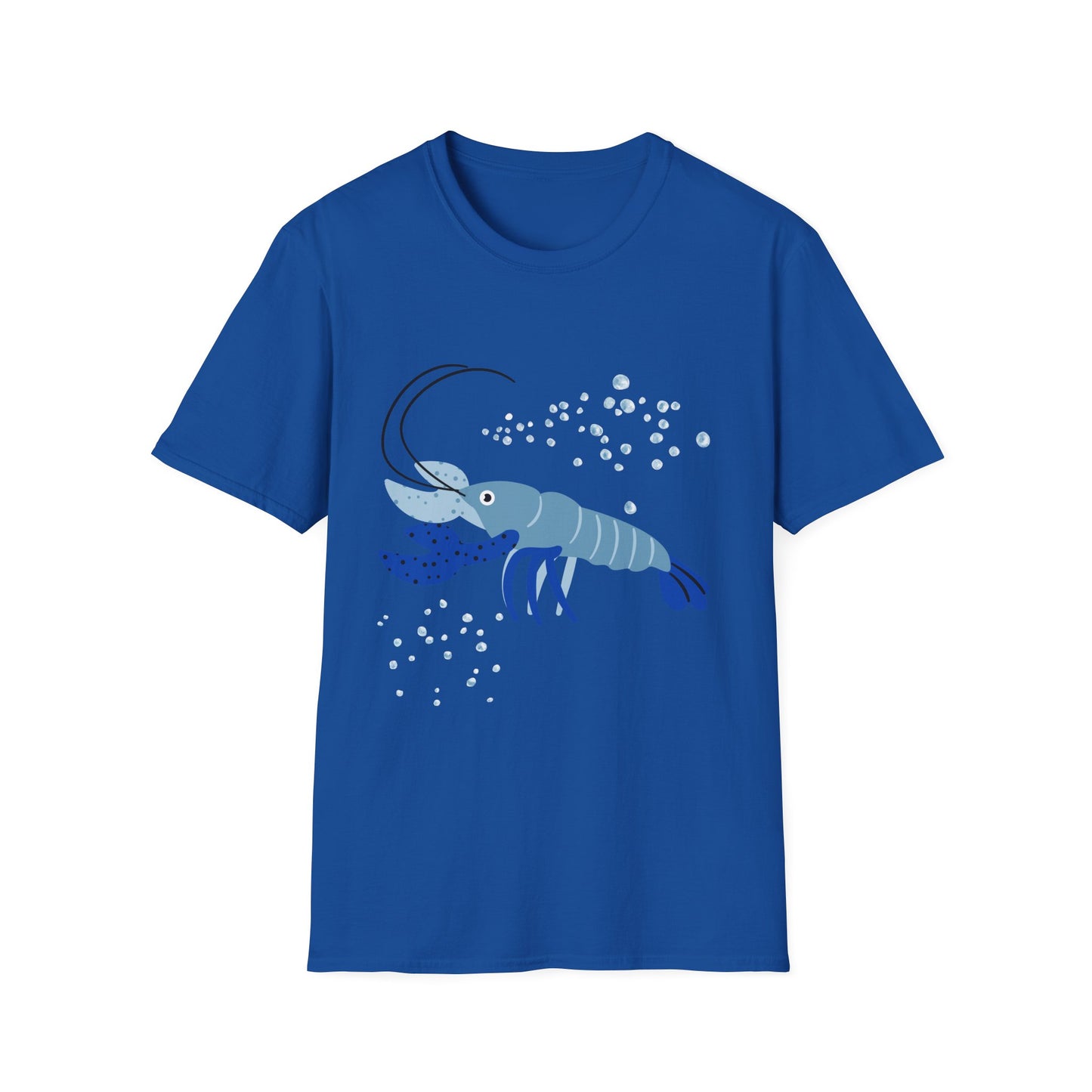 Blue Lobster Unisex Softstyle T-Shirt, Seafood Lover Tee, Summer Casual Wear, Beach T-Shirt, Gift for Foodies