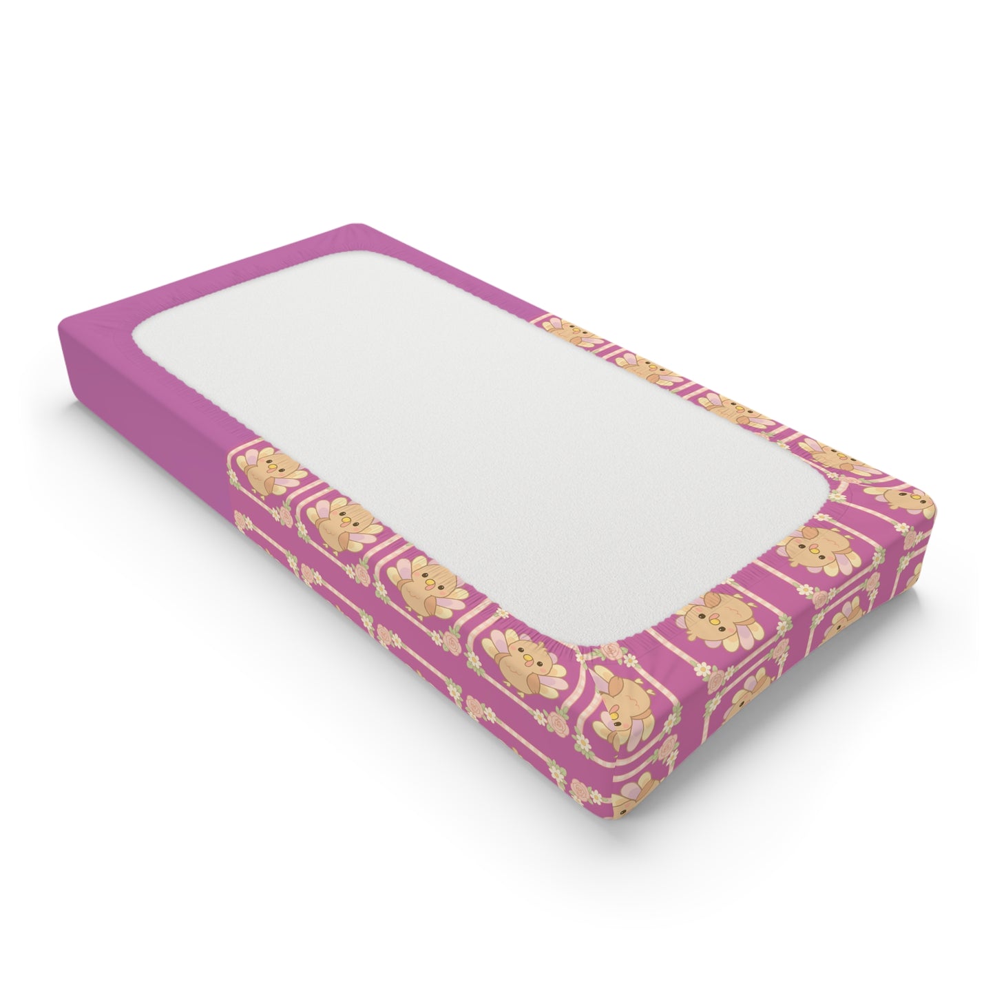 Changing Pad Cover — Personalized Pink Lion Nursery Pattern (Name: Lydia)