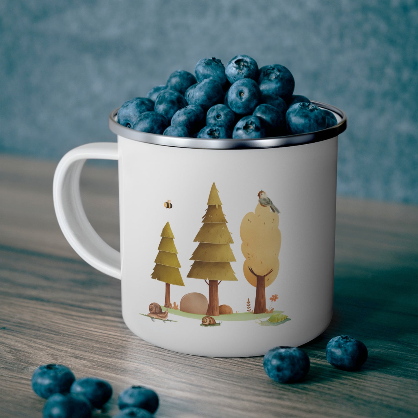Nature-Inspired Enamel Camping Mug - Perfect for Outdoor Adventures