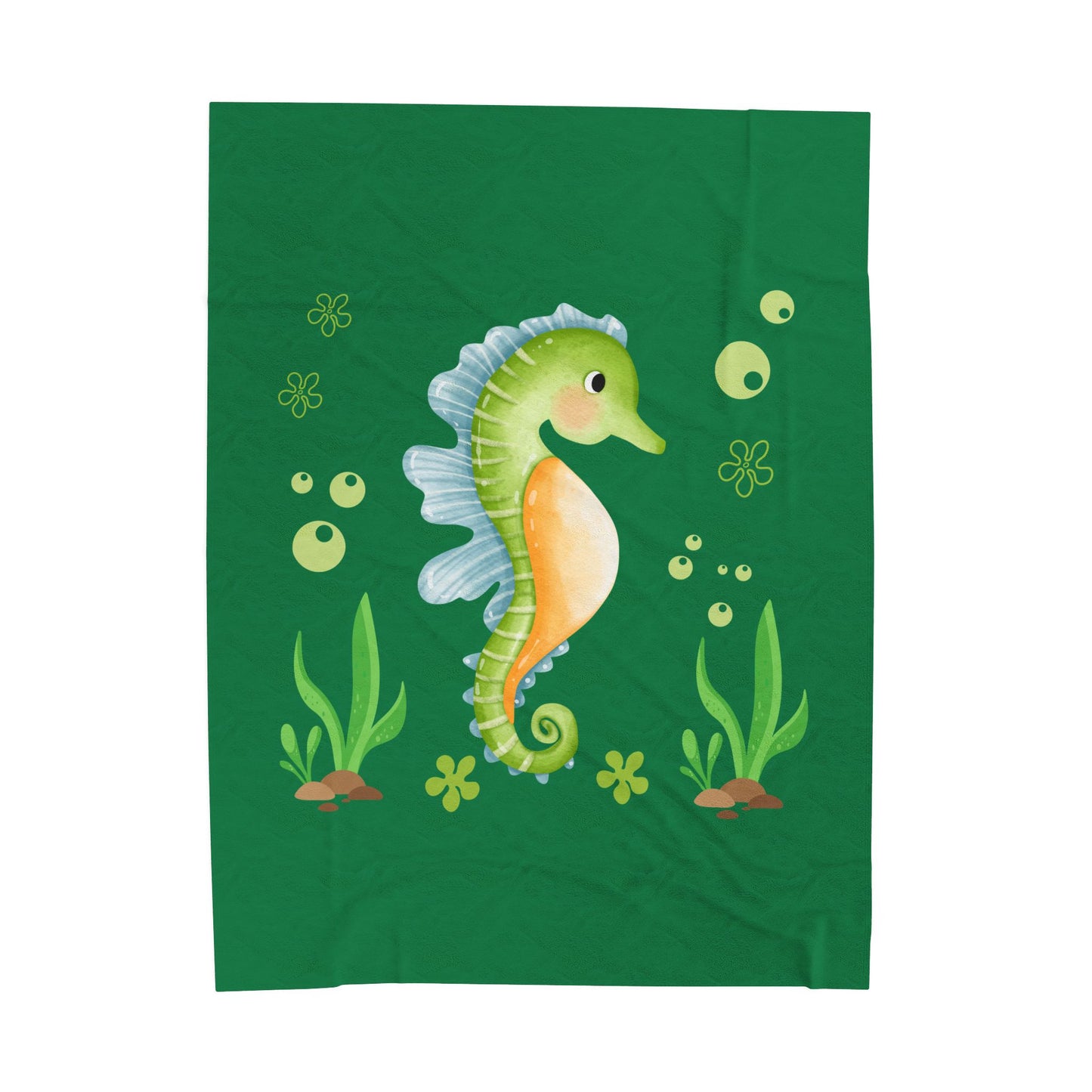 Seahorse with a focus on the natural world Velveteen Plush Blanket