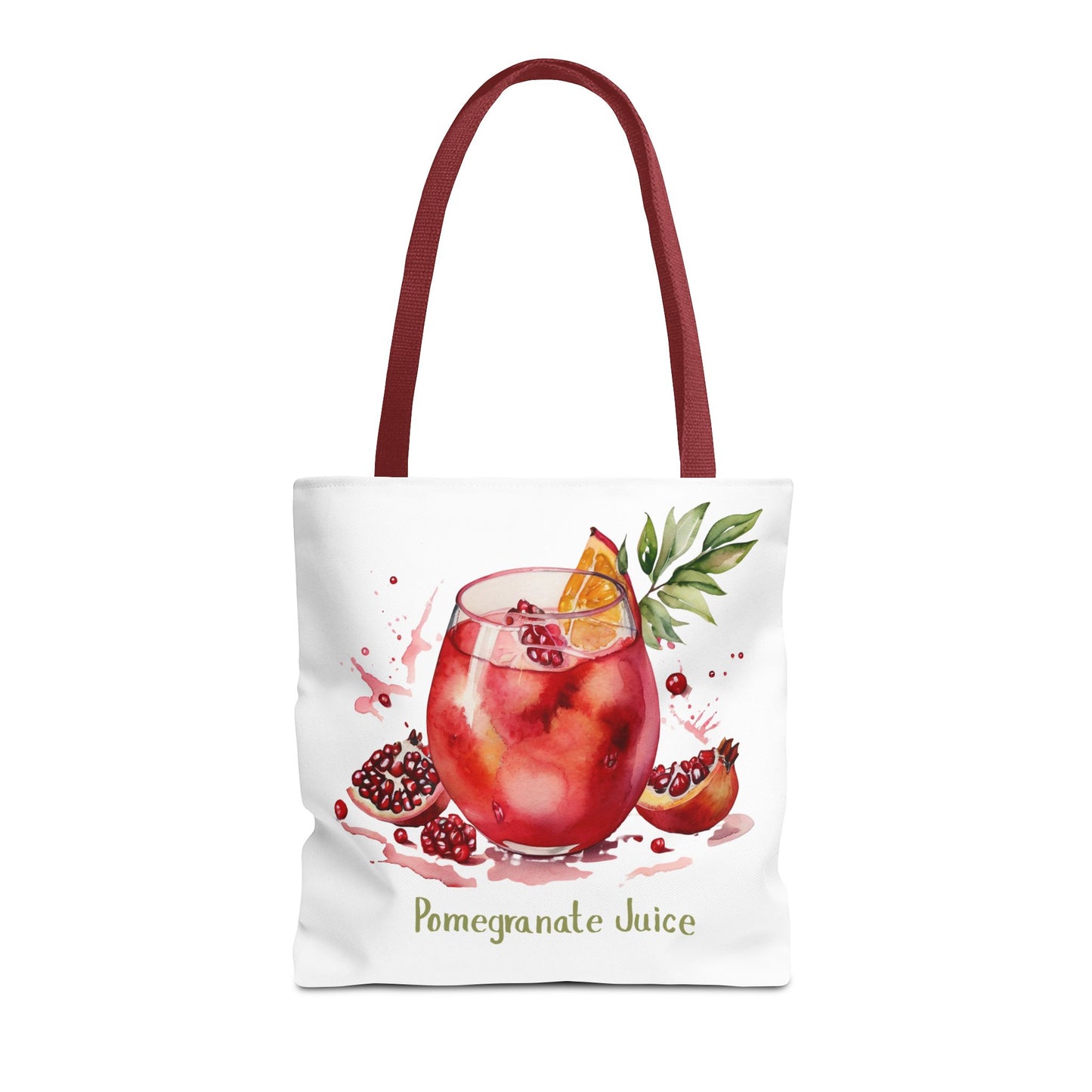 Pomegranate Juice Tote Bag — Watercolor Fruit Canvas Tote