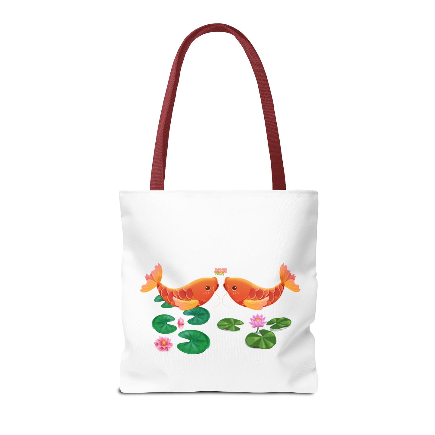 Golden koi fish with lotus flowers Tote Bag