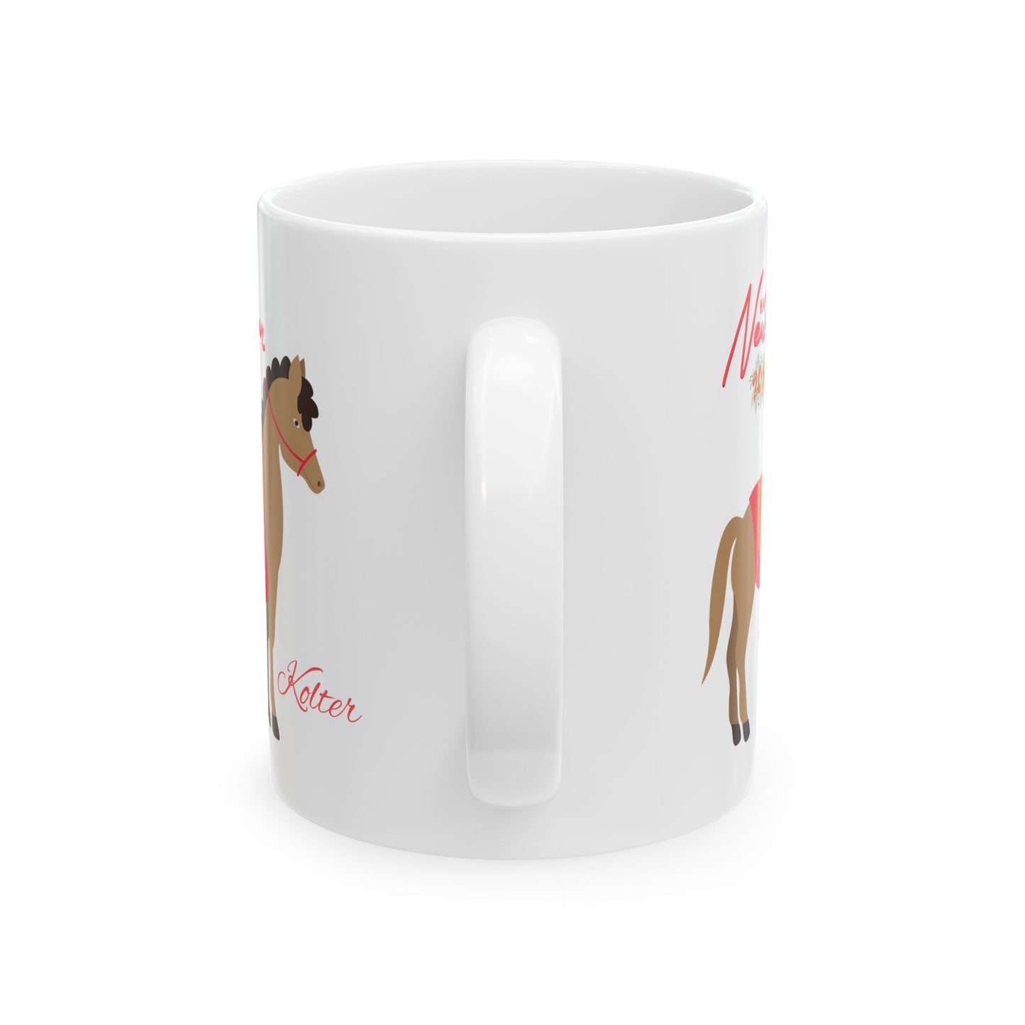 Horse Lover Ceramic Mug – Cute Pony Illustration, 'Nature Is My Shelter' Coffee Cup (11oz/15oz)