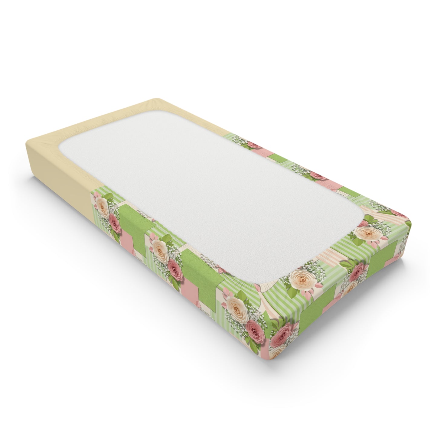 Floral Patchwork Baby Changing Pad Cover — Personalized Name Option
