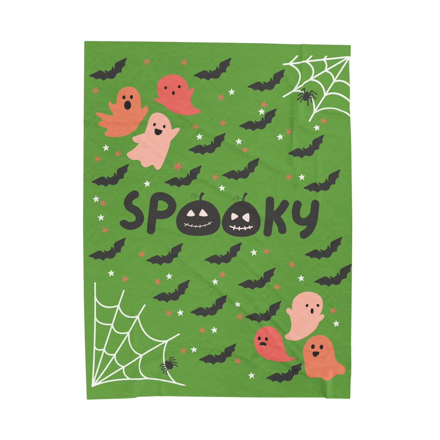 Spooky Ghosts Velveteen Plush Blanket | Cozy Halloween Throw | Soft Fall Decor | Kids Halloween Gift | Warm Plush Blanket