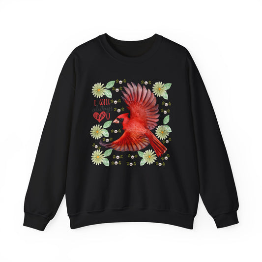 Colorful Cardinal Sweatshirt: Inspirational, Cozy Gift for Bird Lovers, Nature Enthusiasts, Eco-Friendly Apparel
