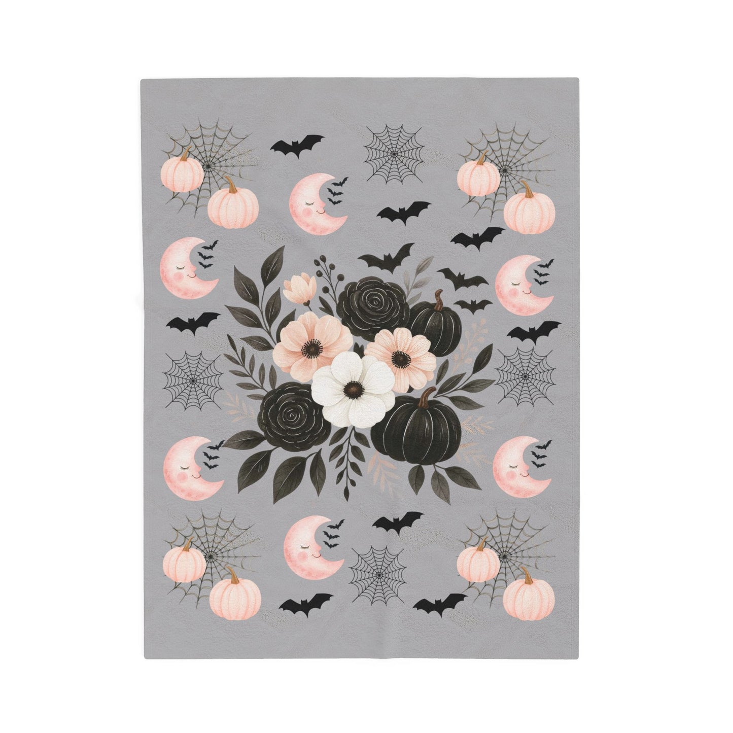 Charming Halloween Velveteen Plush Blanket, Cozy Throw, Autumn Decor, Gift for Spooky Lovers, Soft Blanket for Fall Nights