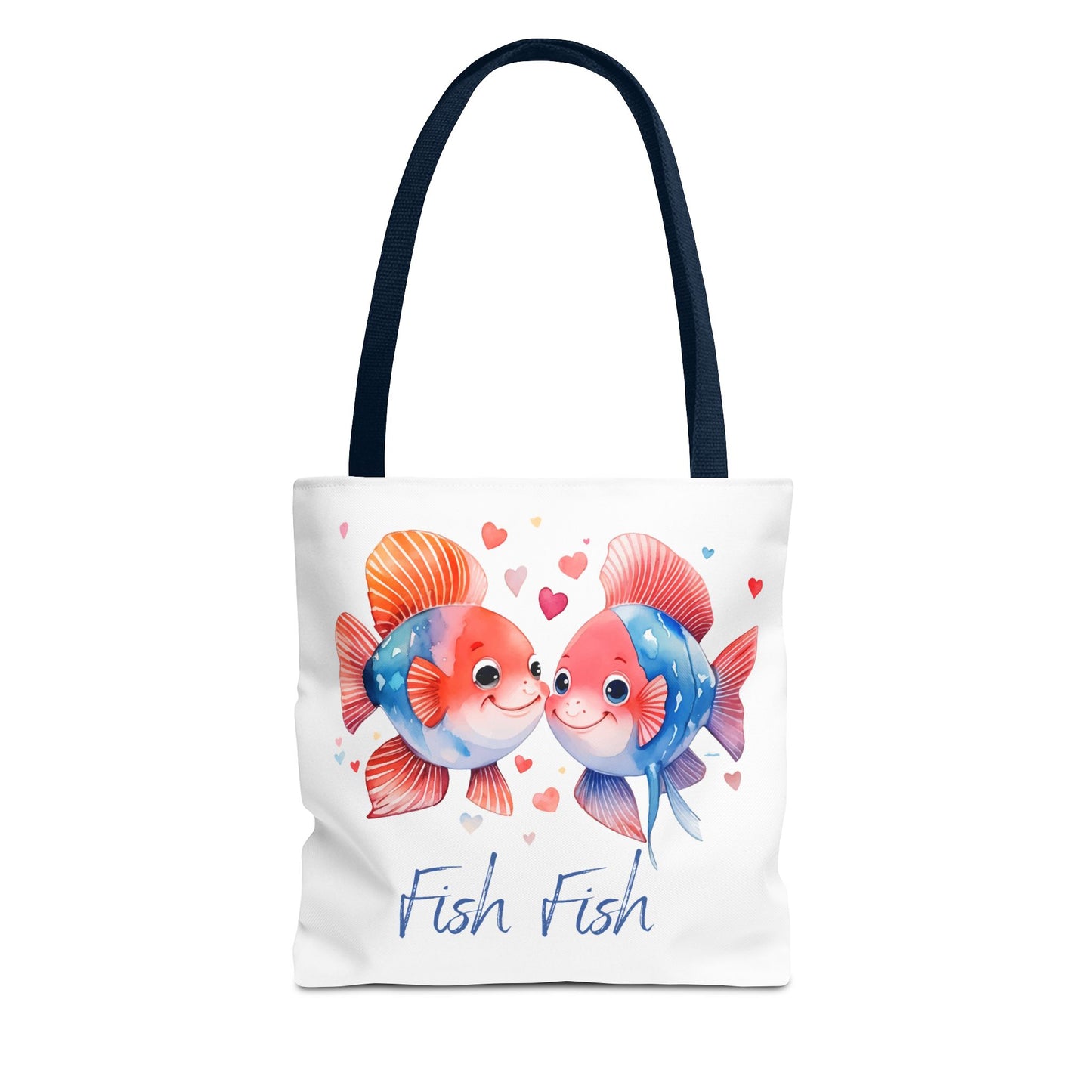 Cute Fish Couple Tote Bag — 'Fish Fish' Romantic Sea Life Beach Shopper