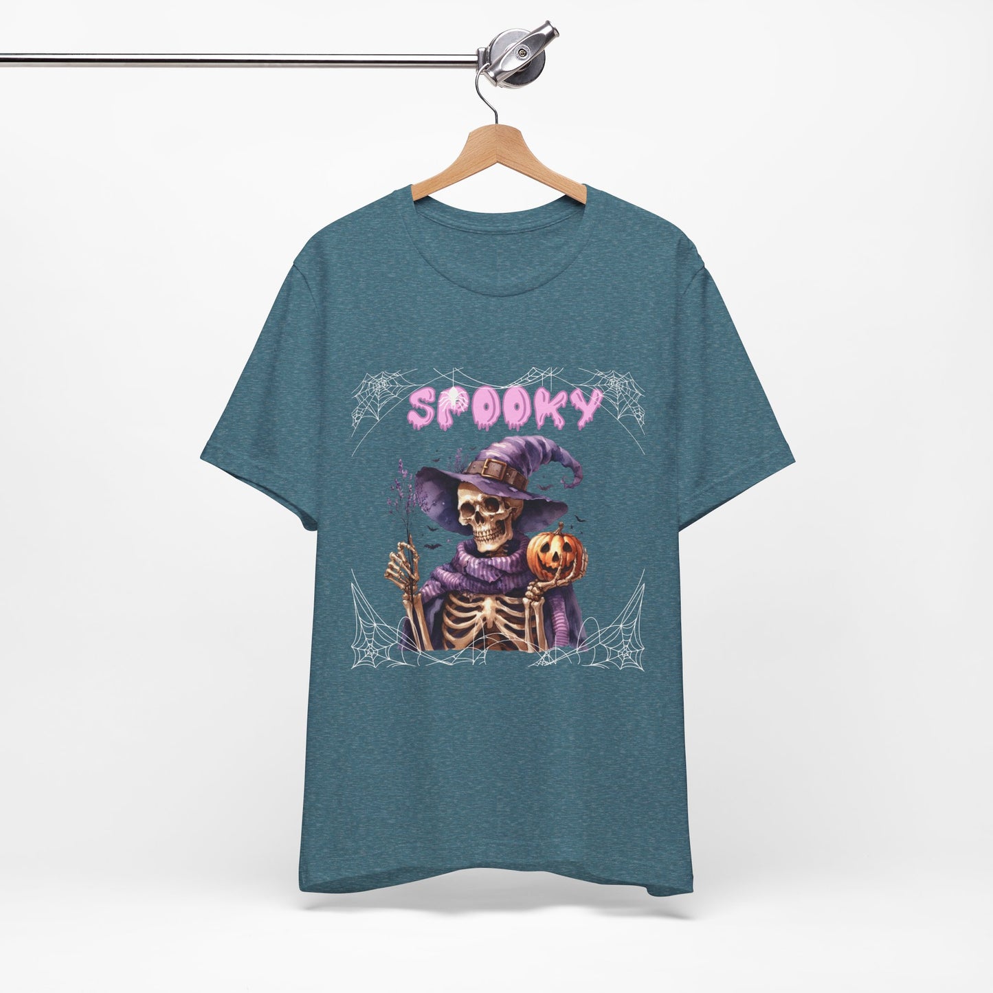 Spooky Skeleton Halloween Tee, Unisex Halloween Shirt, Trick or Treat Apparel, Fall Festivity Clothing, October Celebration Top