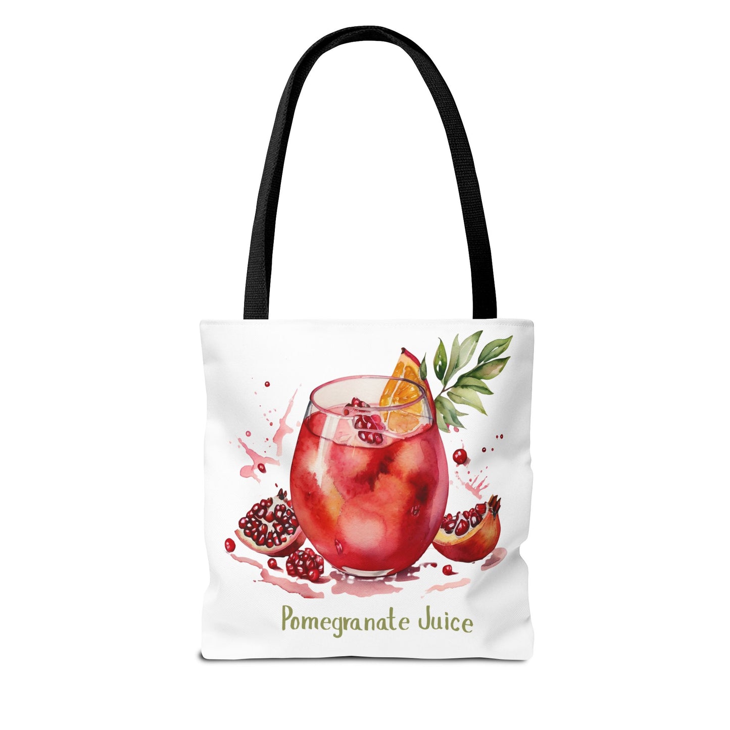 Pomegranate Juice Tote Bag — Watercolor Fruit Canvas Tote
