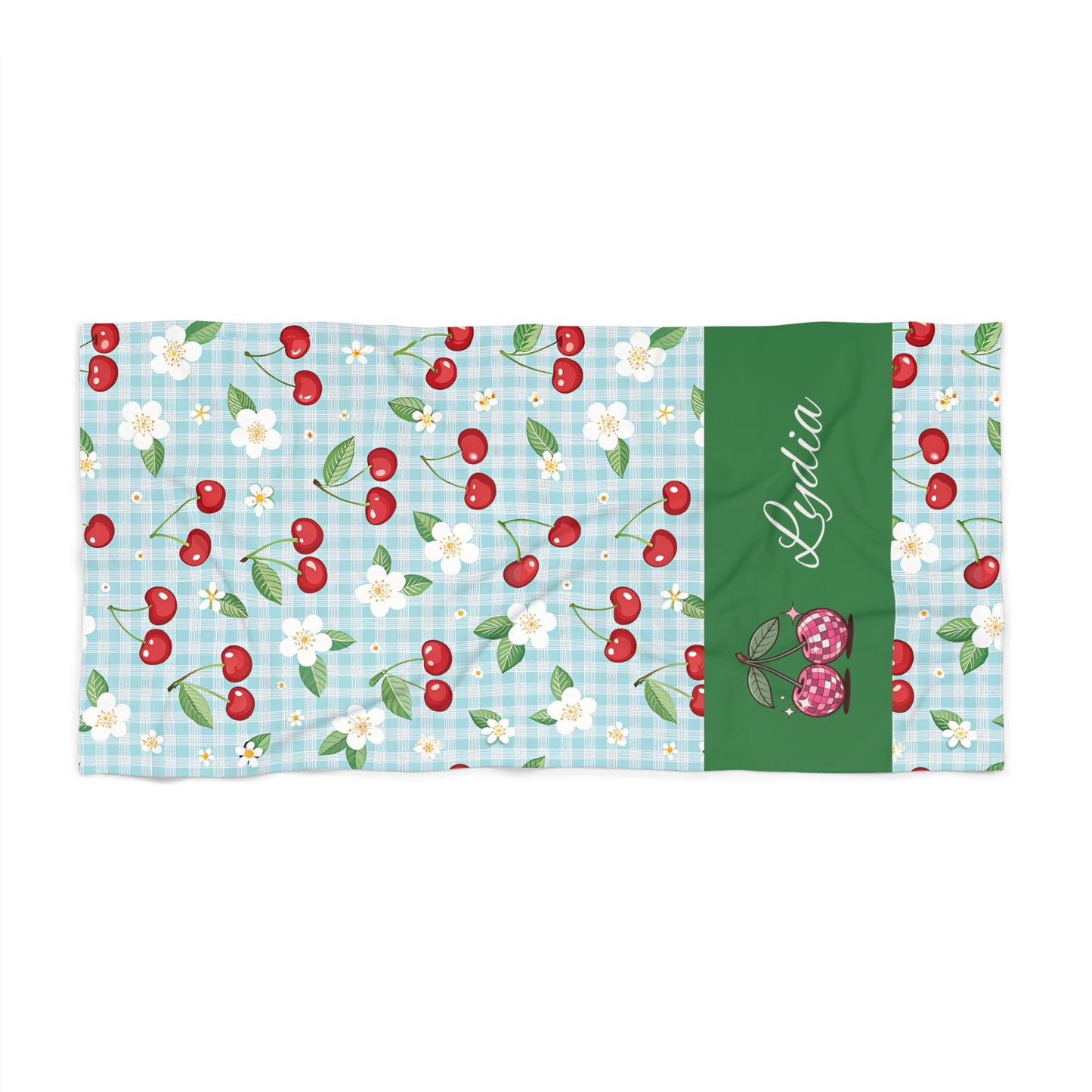 Cherry Blossom Beach Towel — Personalized Name Option