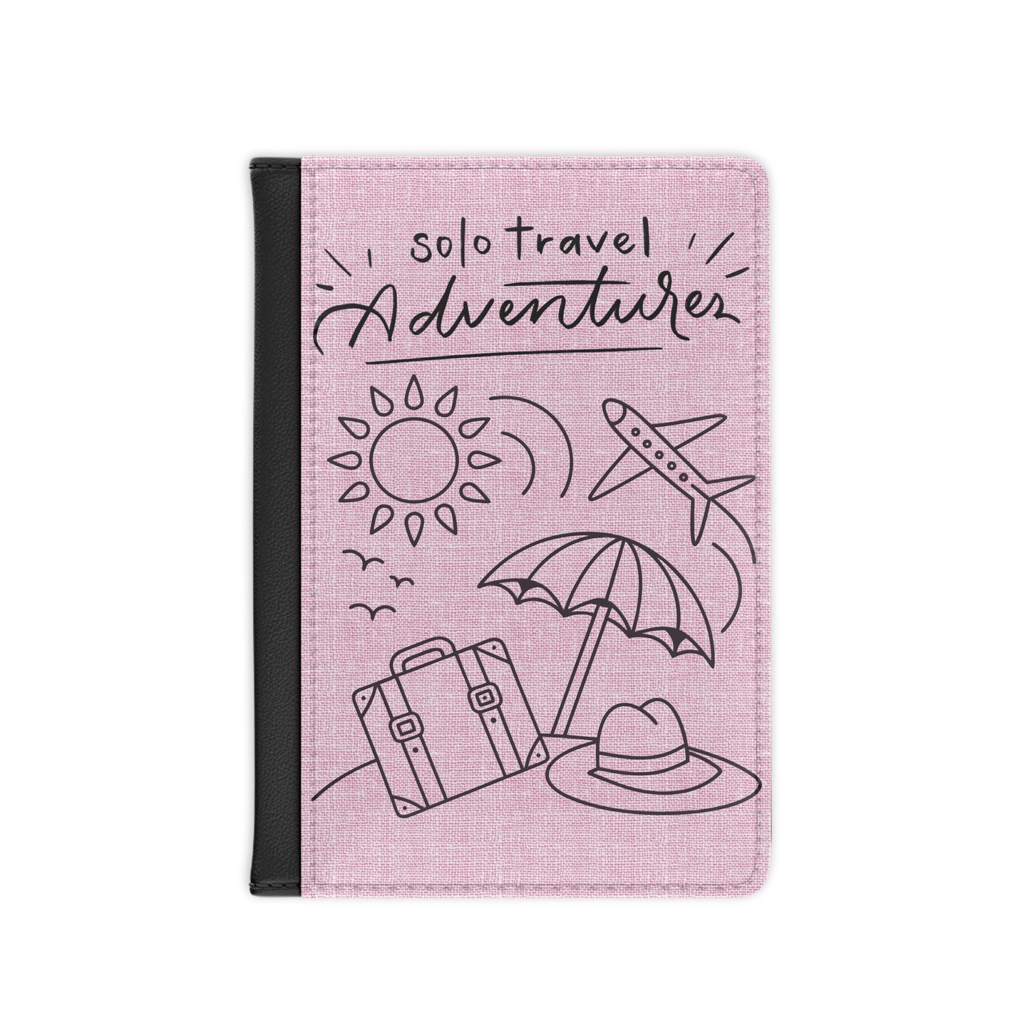 Passport Cover – "Solo Travel Adventurer" Pink Travel Passport Holder